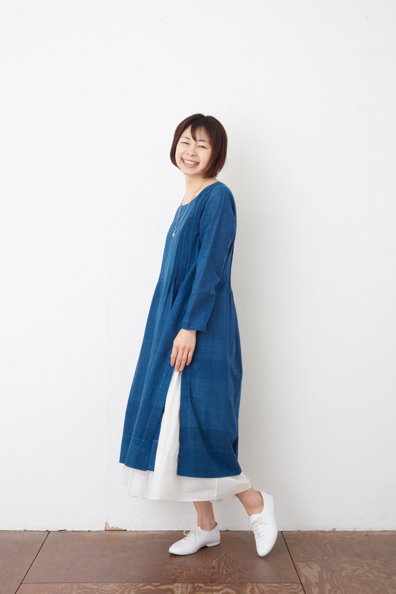 maku textiles SEFID コットンリネンギャザーワンピース アウトレット