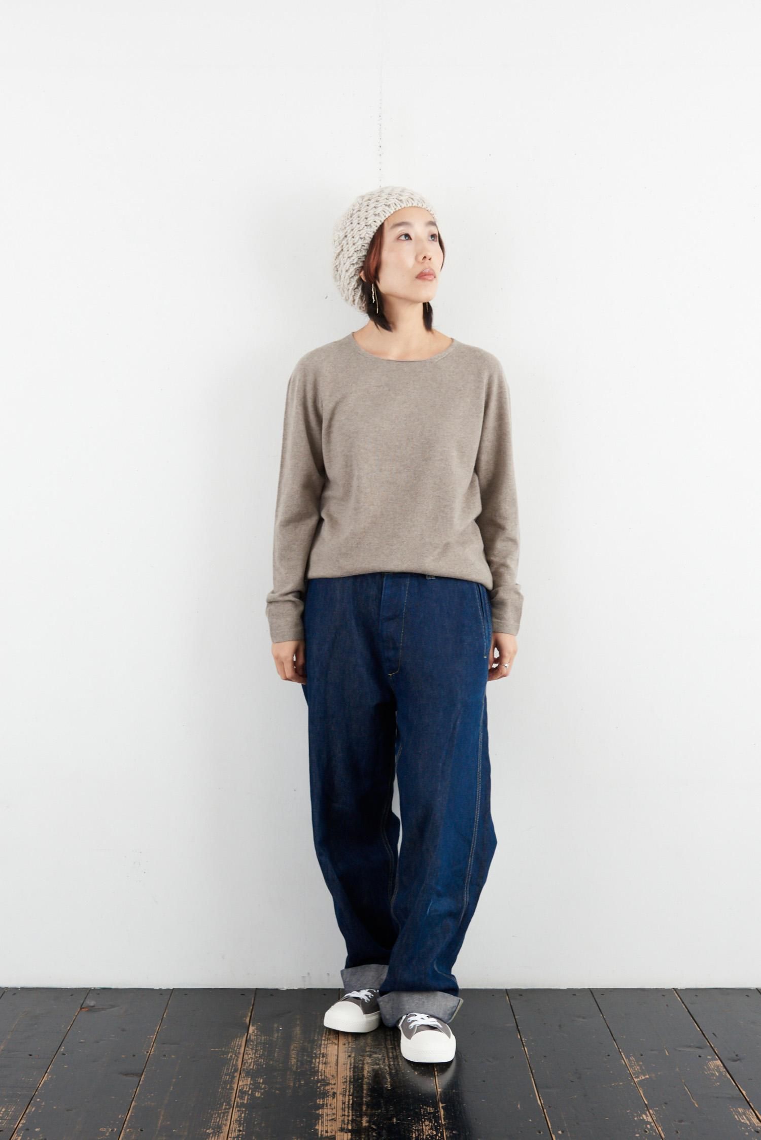 糸衣 itoi ANZU カシミヤ 100％ セーター ニット カシミア 紺色 糸衣 YUZU（3color）- poooL (online shop)