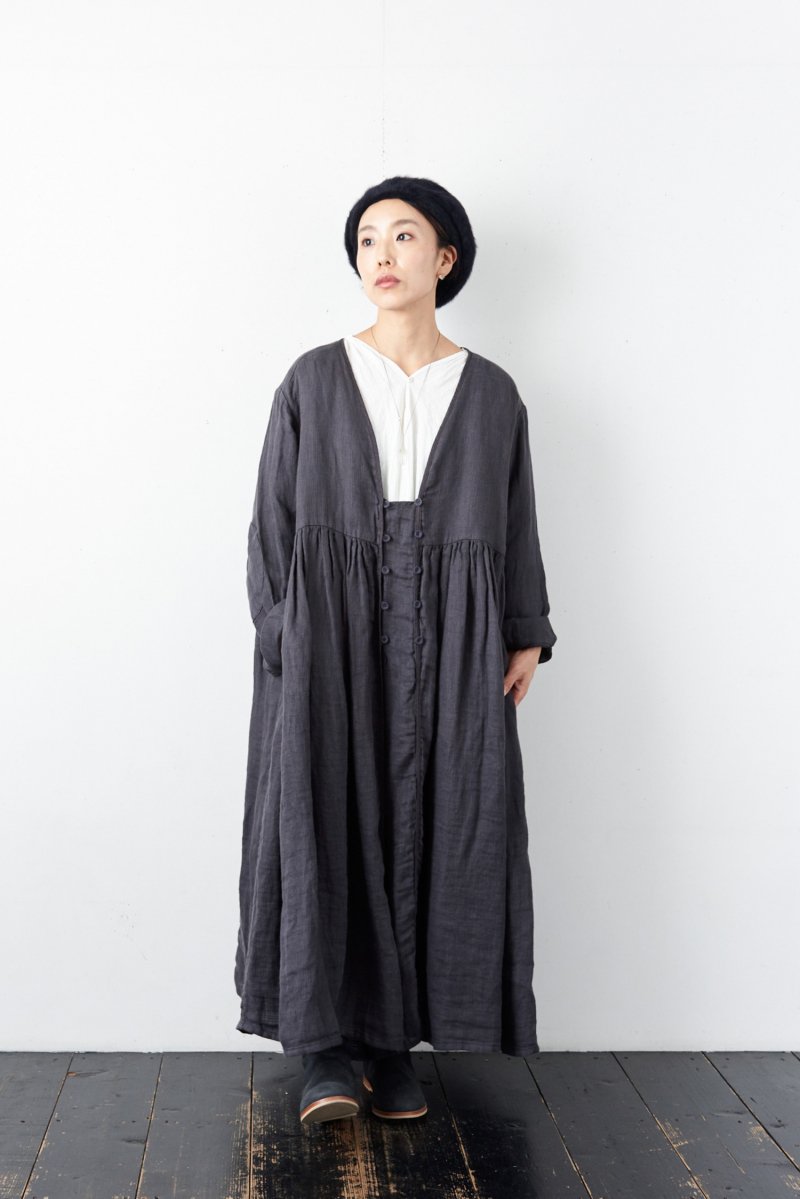 vlas blomme Wild Double Gauze ワンピースコート - poooL (online shop)