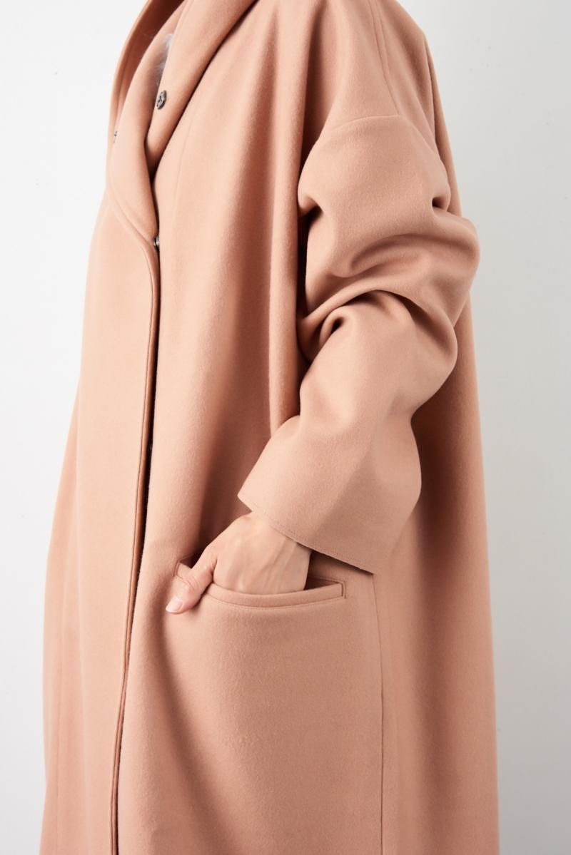 Honnete Shawl Collar wide coat - poooL (online shop)