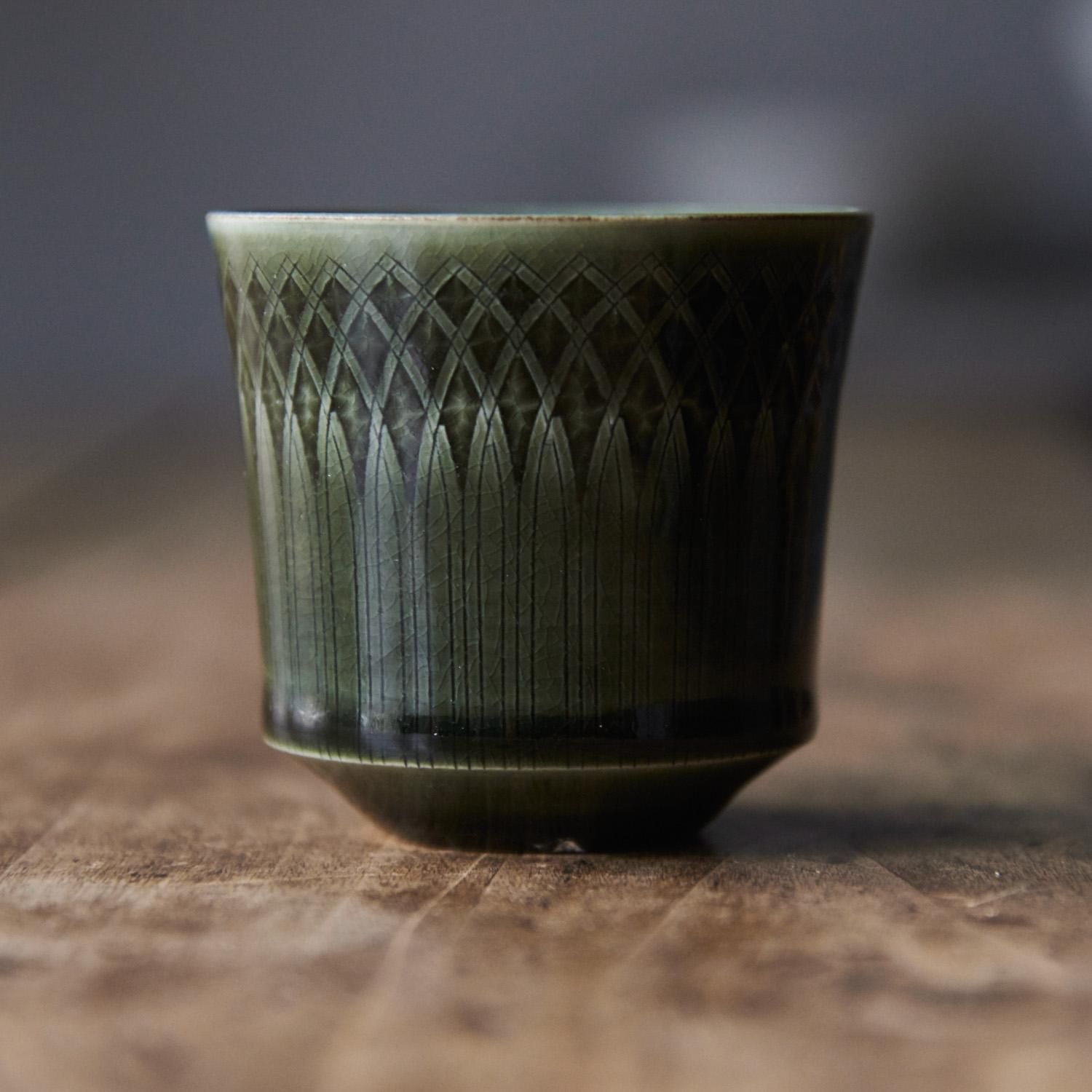増渕篤宥の釉象嵌ミニカップ（青釉、黄釉）- poooL (online shop)