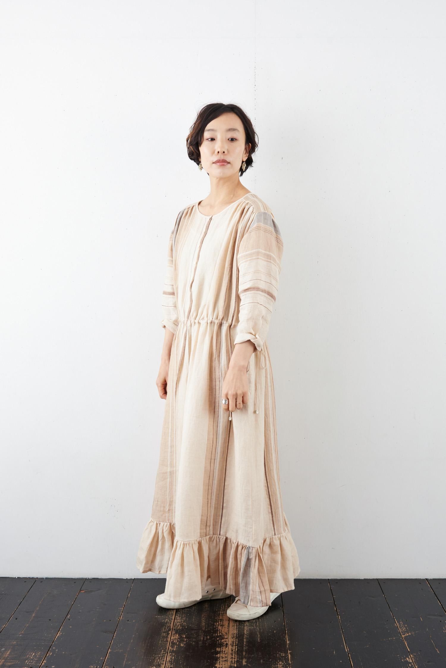 Bunon Gather Dress ブノン BUNON(ブノン) Plenty Gather Dress ice blue / プレンティ