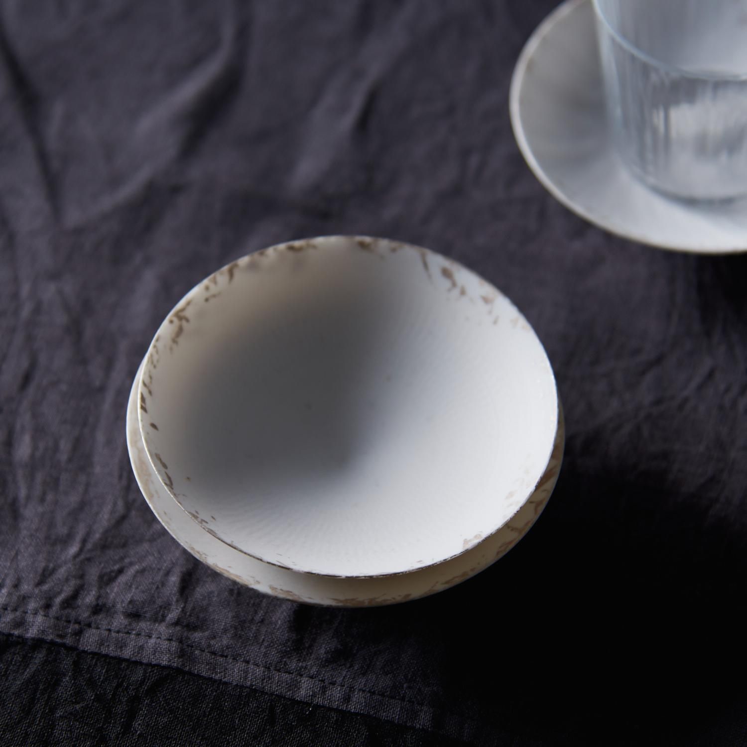 ベルギー王室御用達名門ガラス会社のカッティングガラス盃３点（日本の三ッ重盃？） SELETTI◇Kintsugi Glass fine gold◇金継ぎデザイン グラス 3色