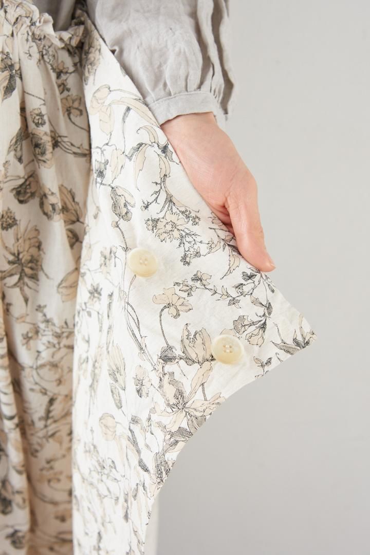 Veritecoeur Flower print skirt（VC-2120） - poooL (online shop)