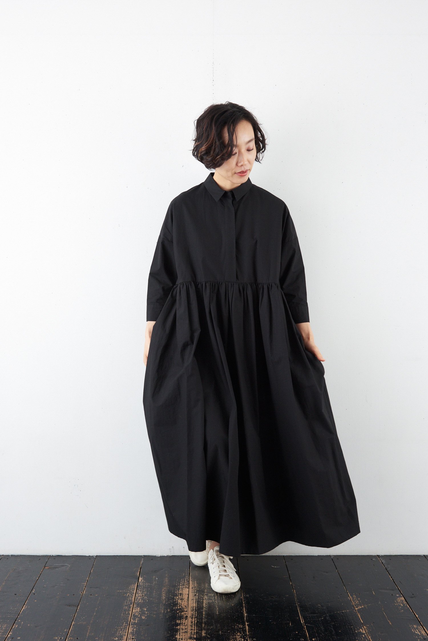 Mochi Black shirt dress - poooL (online shop)