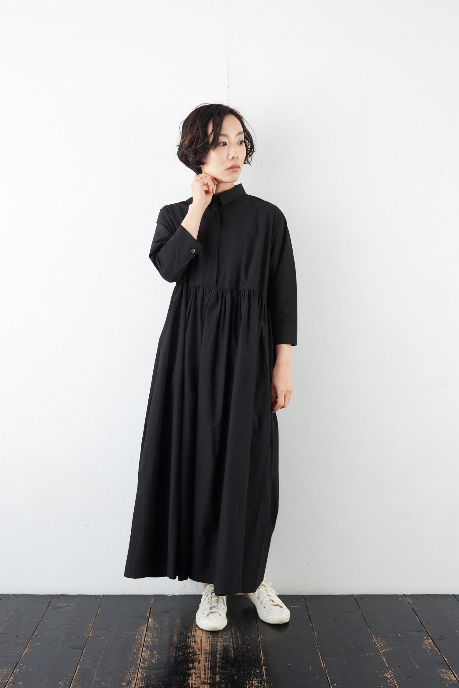 Mochi Black shirt dress - poooL (online shop)