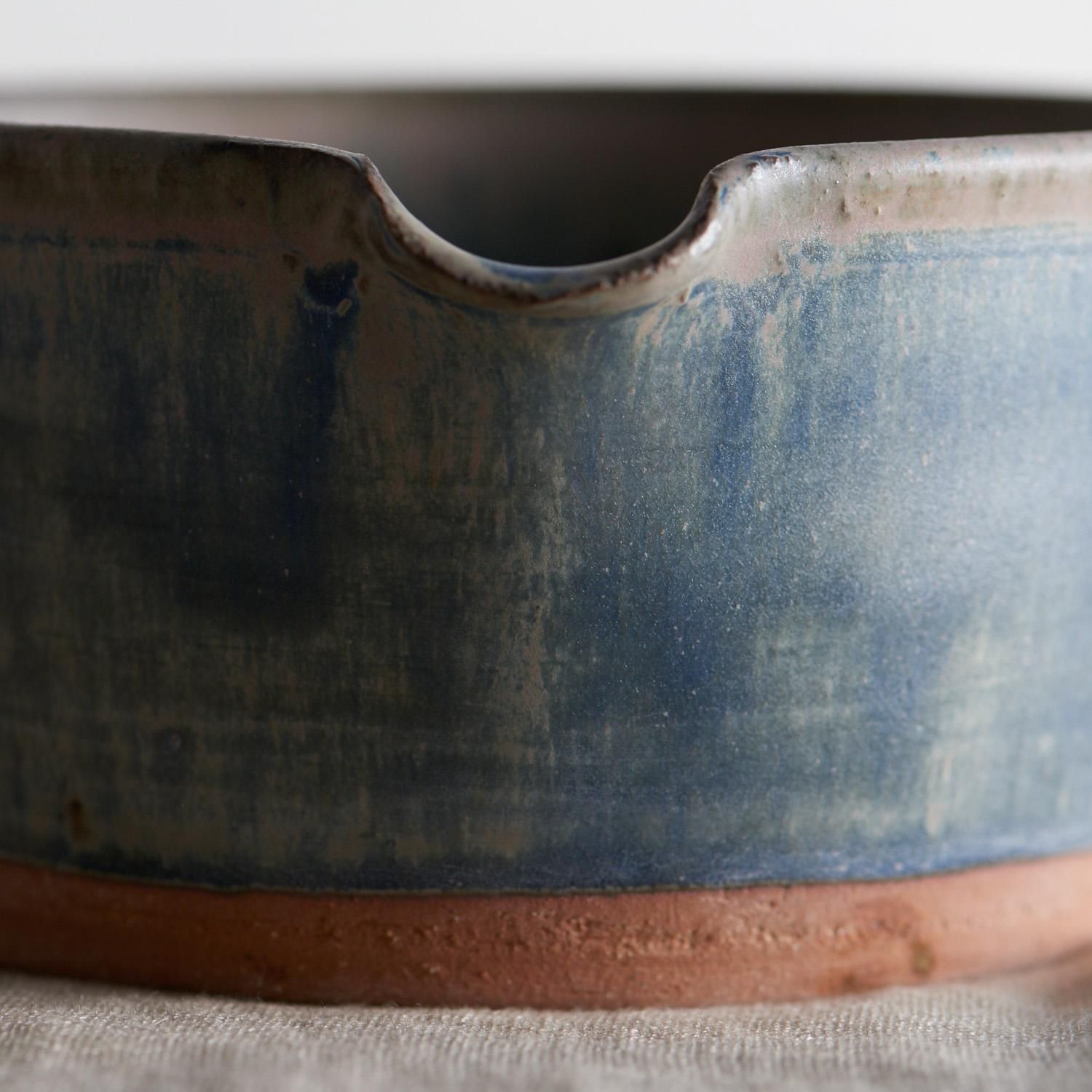 八木橋昇の耐熱片手鍋（白、渋青）- poooL (online shop)