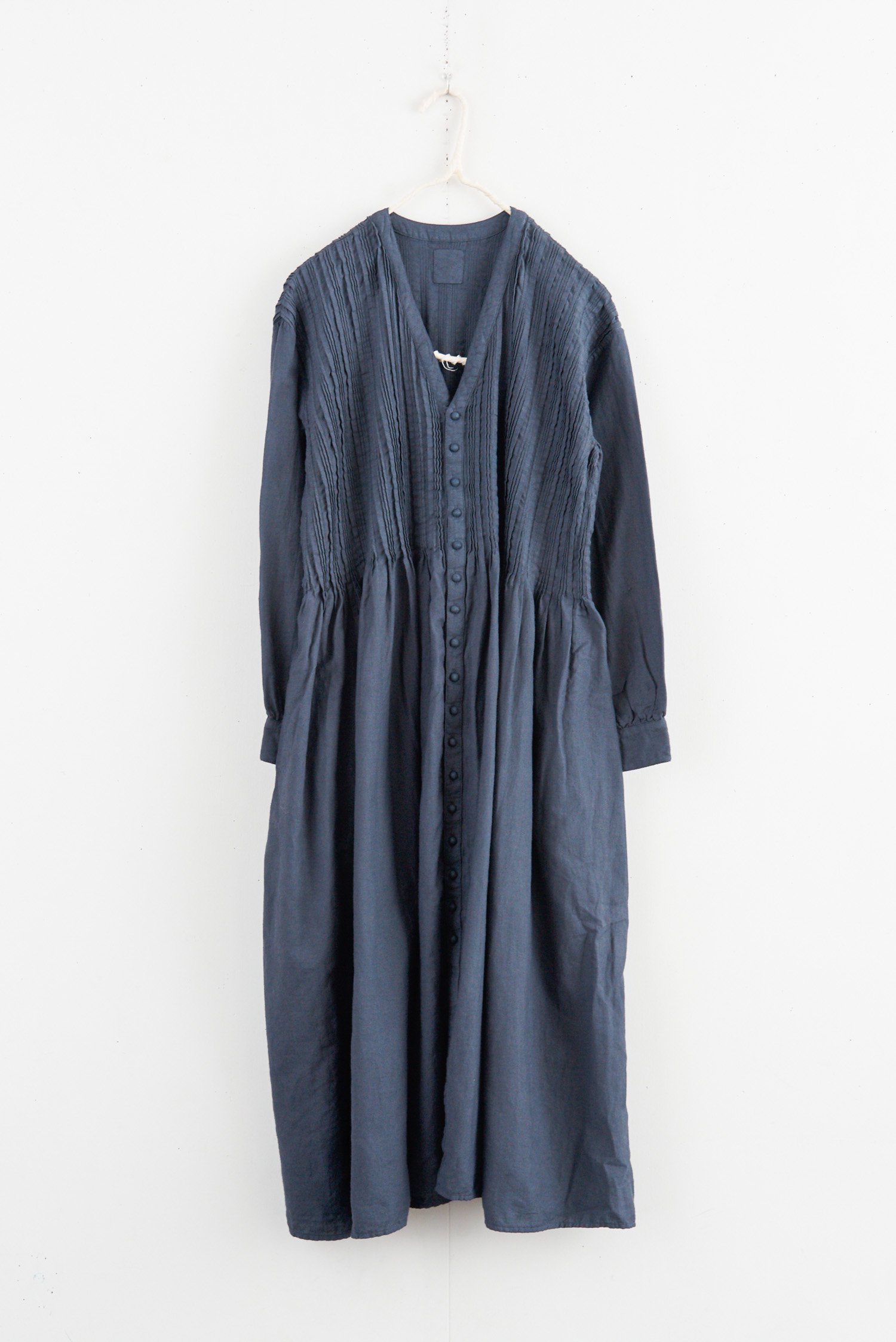 メゾンドソイル TWILL COTTON KHADI V-NECK DRESS袖丈42cm程度