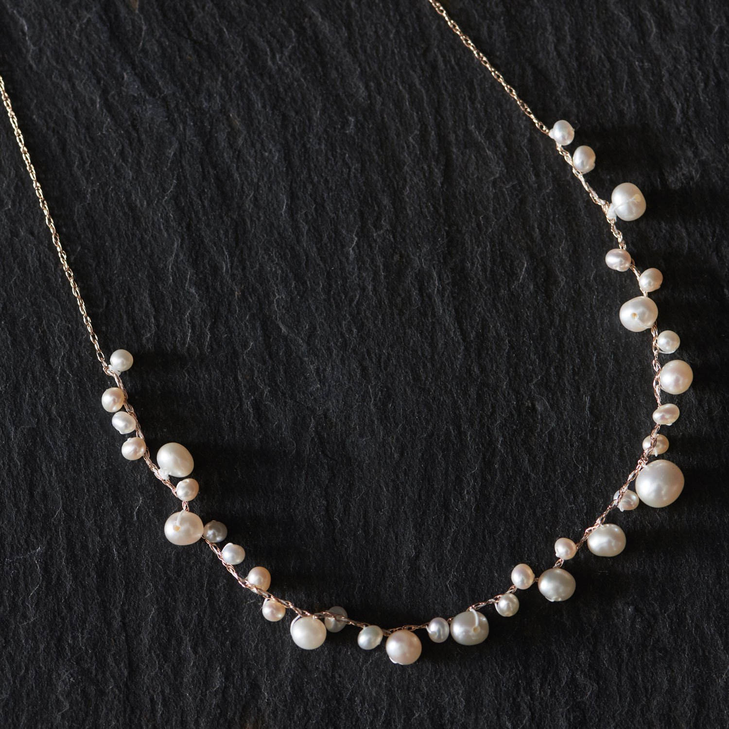 Toile Random pearl chain necklace - poooL (online shop)