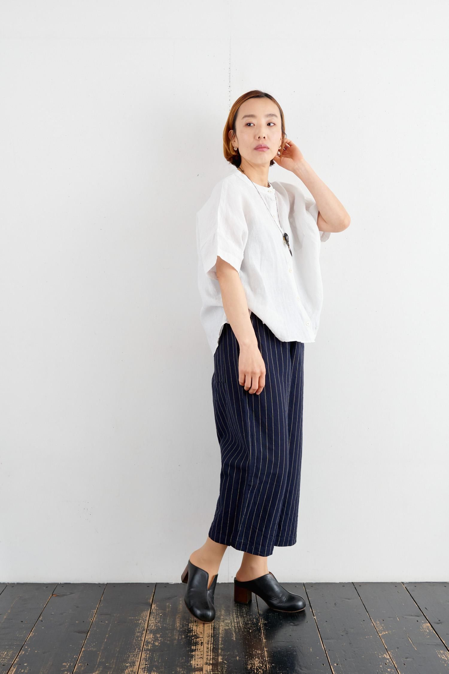 ヤンマ産業　YAMMA 会津木綿　ふわっとパンツ　はなふさ縞　プラス丈 imgrc0085032909.jpg