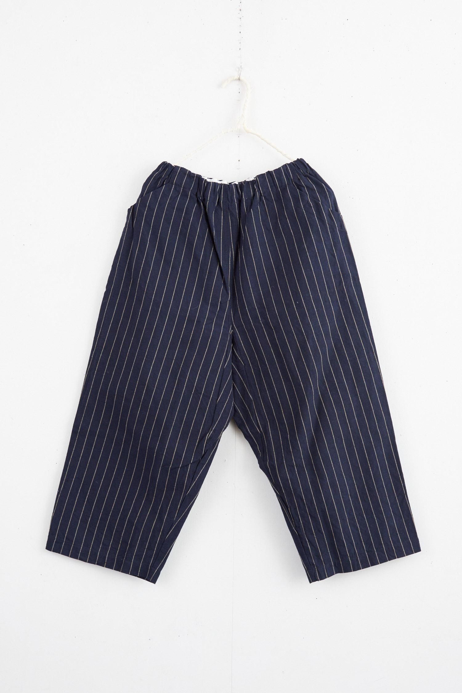 YAMMA 会津木綿 ダボダボパンツ はなふさ縞 - poooL (online shop)