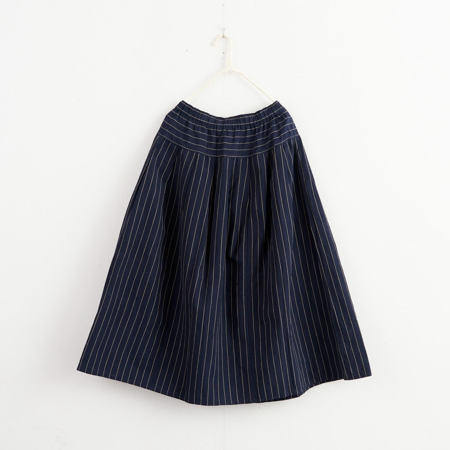 会津木綿 タックスカート はなふさ縞 - poooL (online shop)