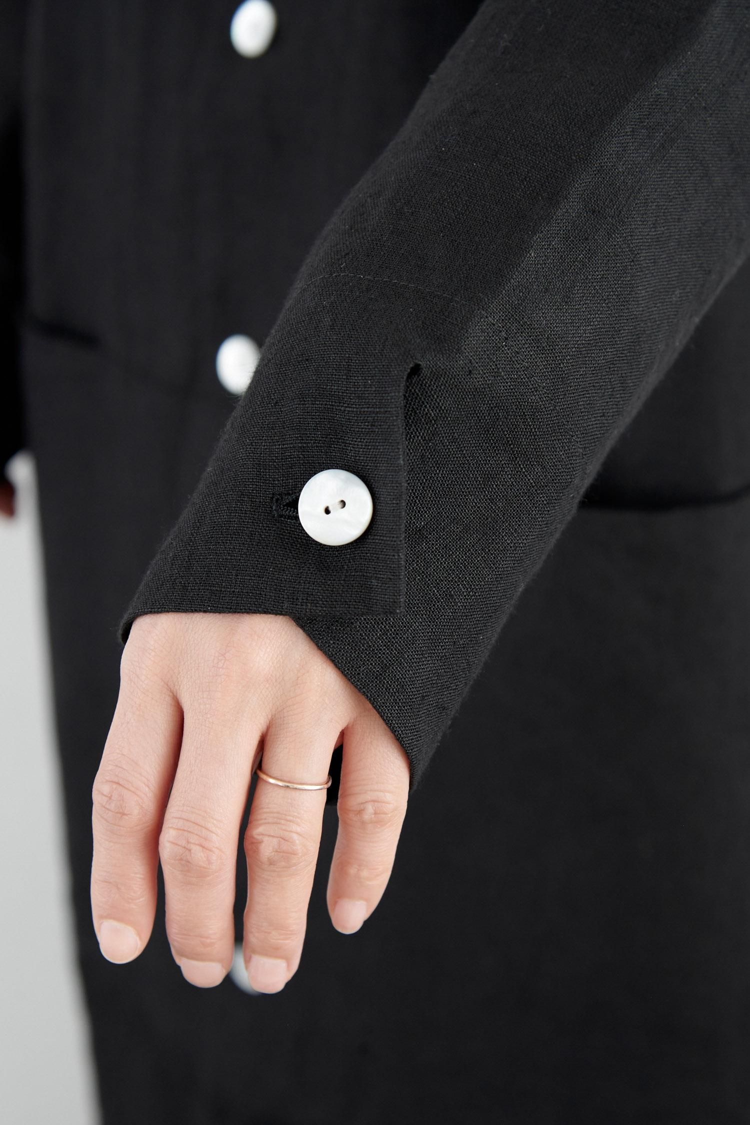 SARAXJIJI（サラジジ）ダークグレーコート SARAXJIJI リネンロングコート- poooL (online shop)