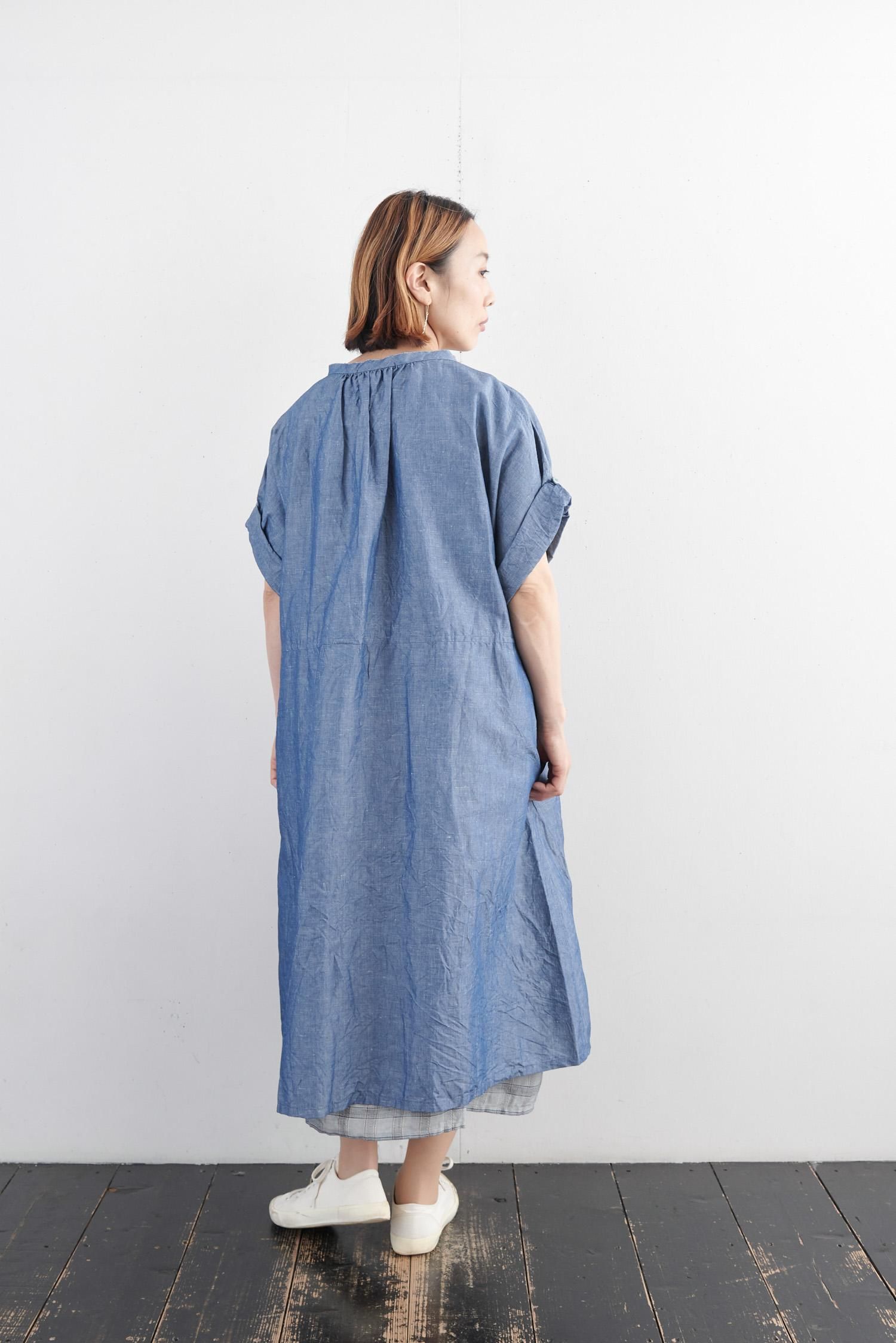 Vlas Blomme Indigo Chambray ローブワンピース Poool Online Shop