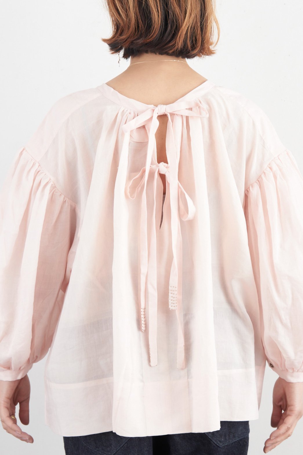 BUNON BUNON カディコットンシルク gather blouse（2color）- poooL (online shop)