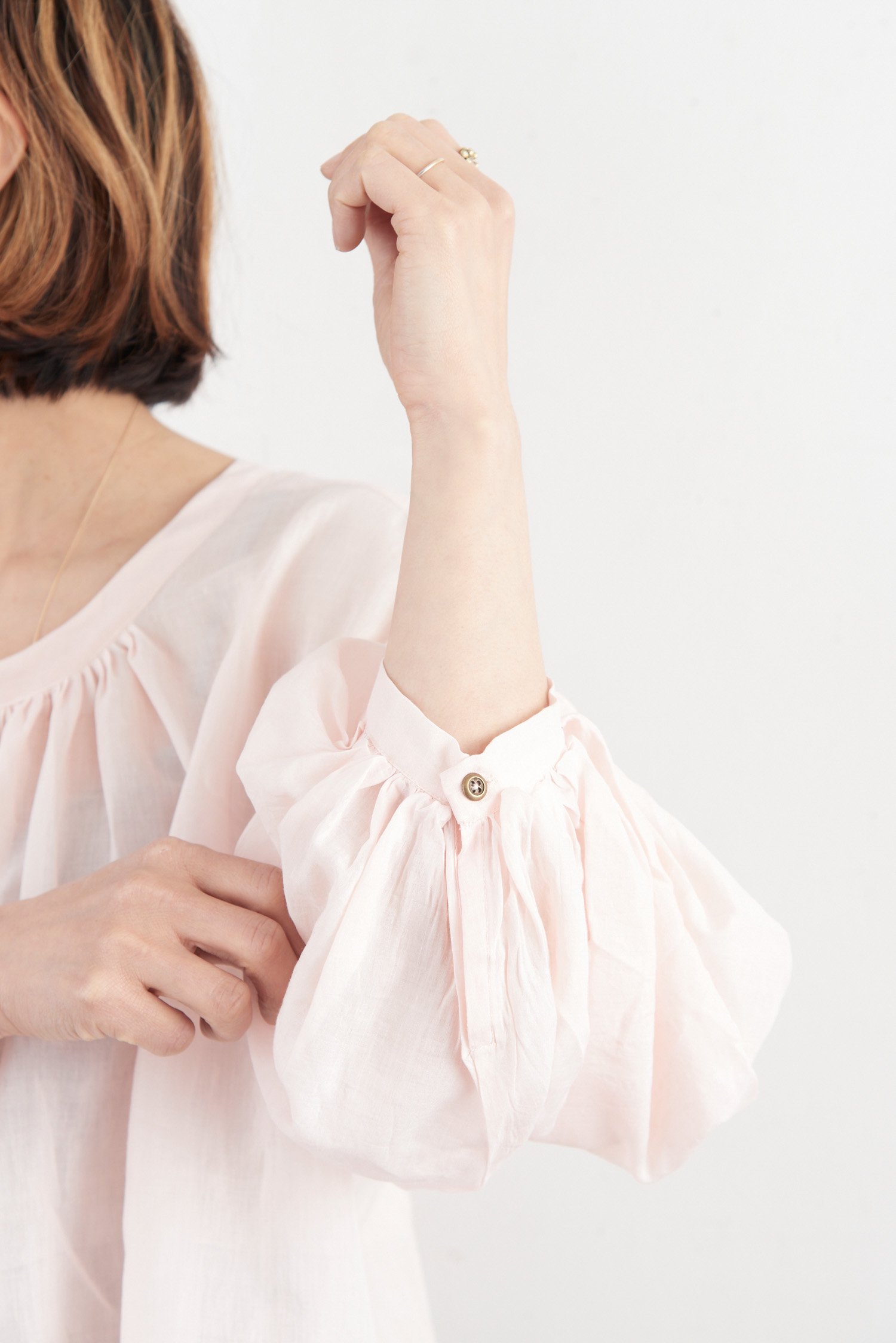 BUNON BUNON カディコットンシルク gather blouse（2color）- poooL (online shop)