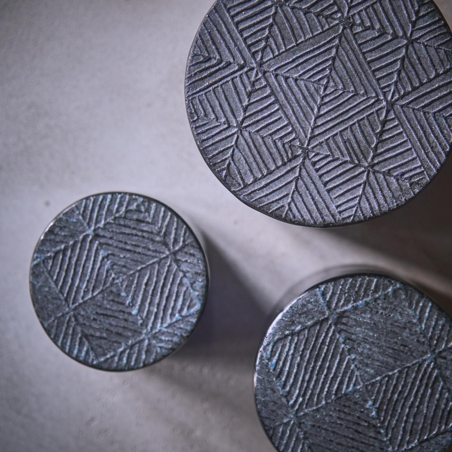 オオタ硝子研究室の蓋物（紺）- poooL (online shop)