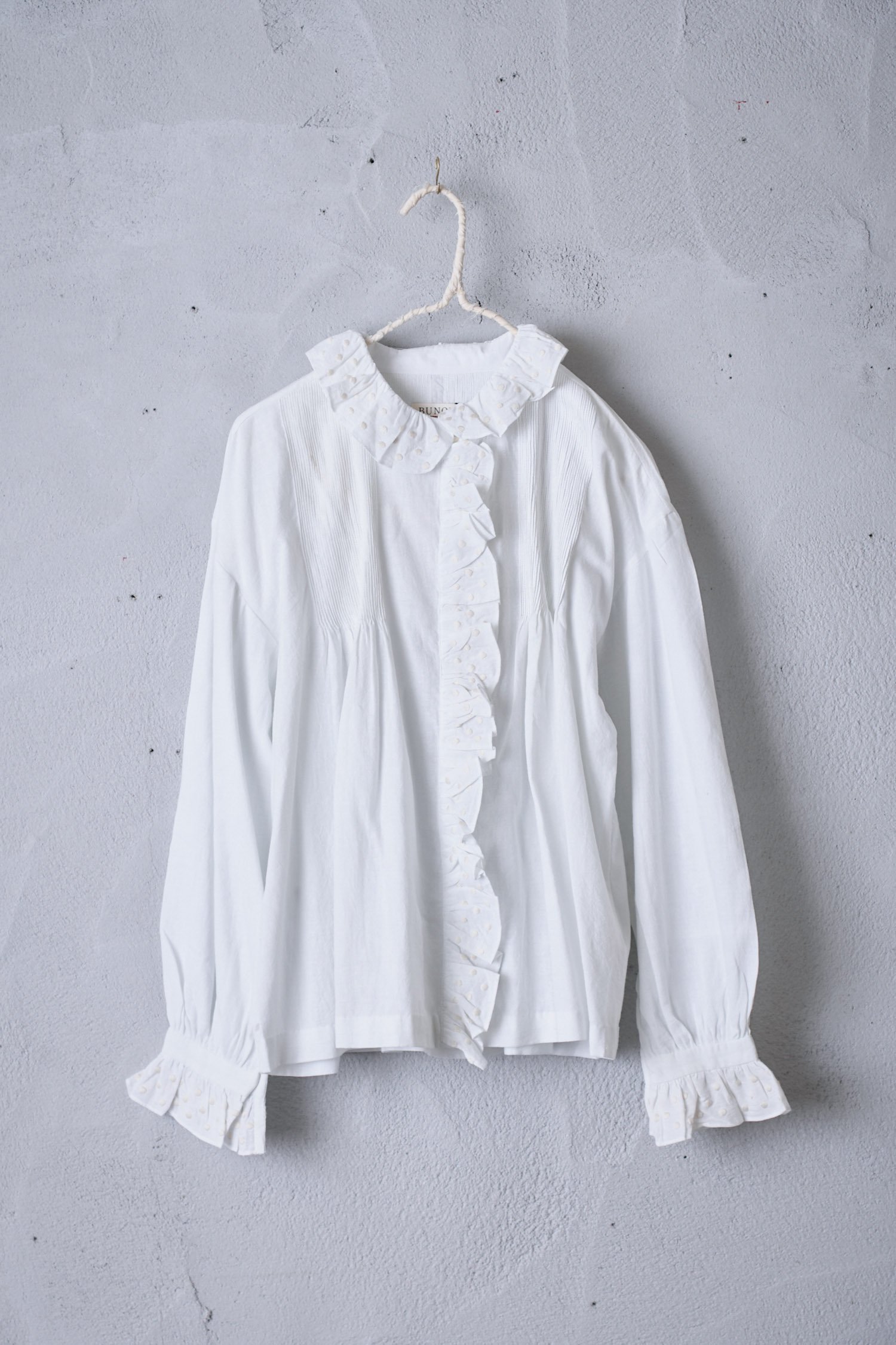 BUNON カディコットン kantha embroidery Pintuck blouse- poooL (online shop)