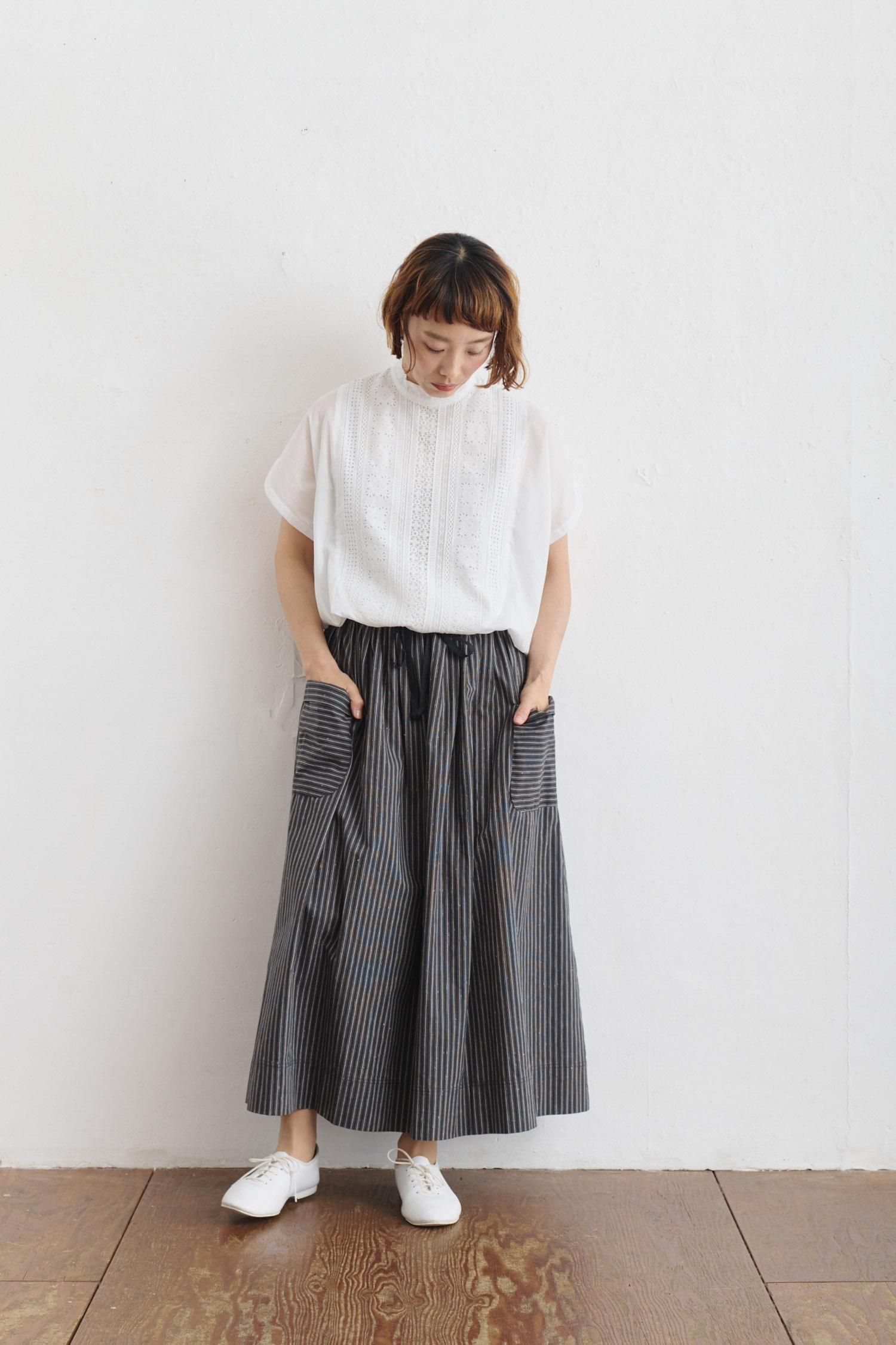 最終お値下げ】MAGALI リネン 格子柄 ビッグポケット ロング