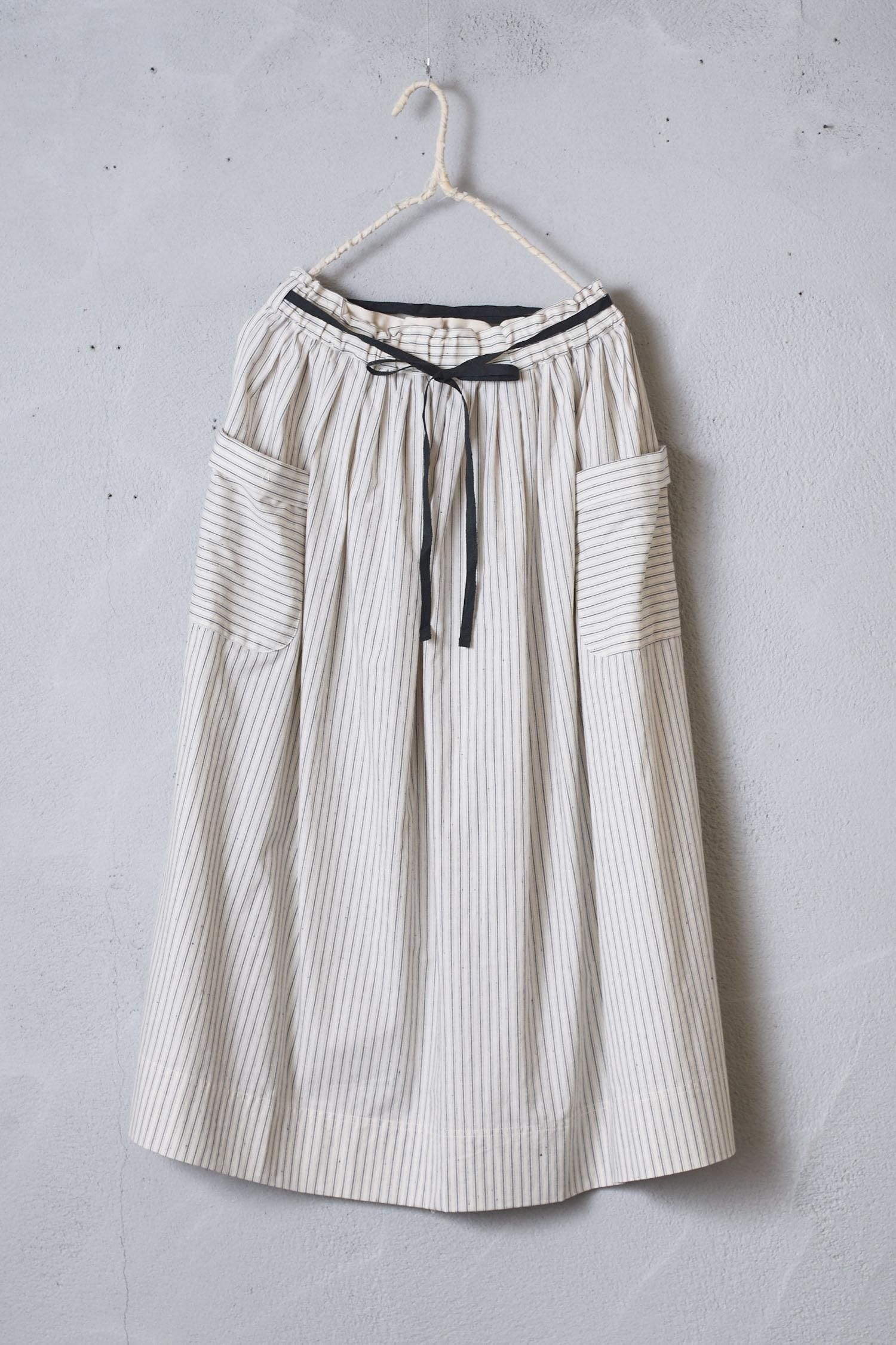 MAGALI ストライプコットン・ロングスカート（2color）- poooL