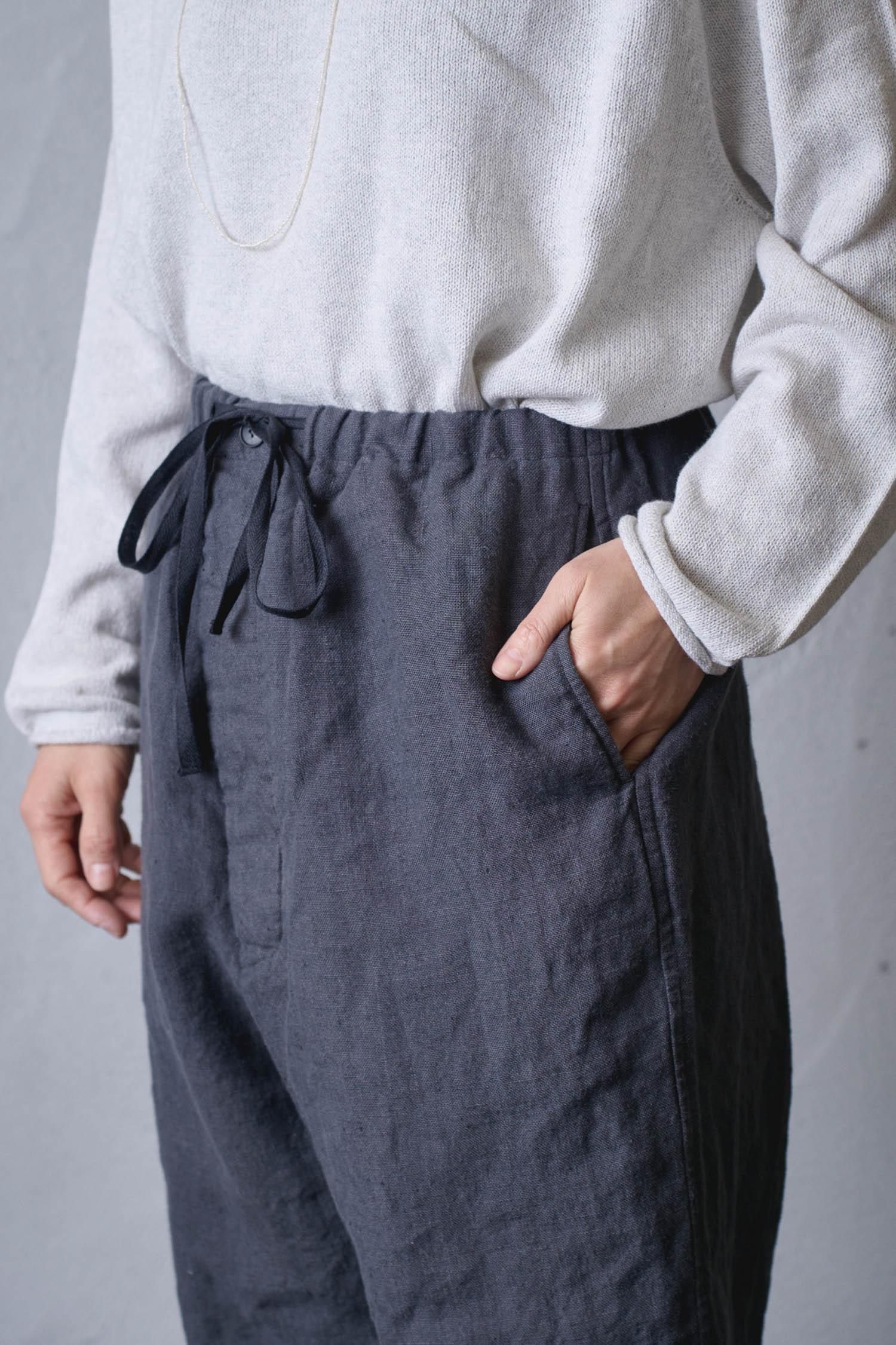 Vlas Blomme ヴラスブラム　サルエルパンツ　パンツ Vlas blomme (ヴラスブラム) ウォッシュドリネン サルエルパンツ