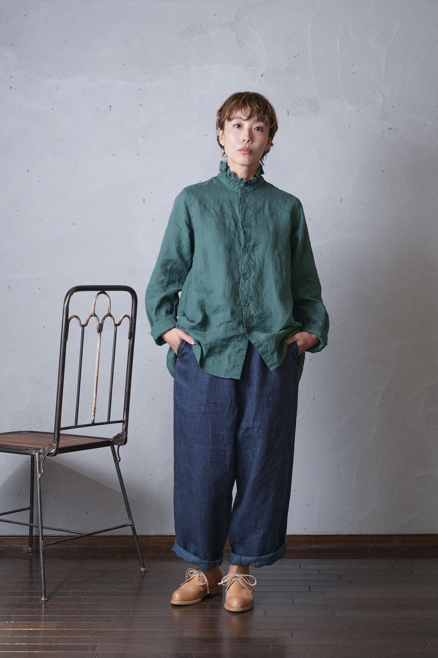 Vlas Blomme Soft Linen フリル衿ブラウス Soft Linen フリル衿ブラウス | ITEM | Vlas blomme