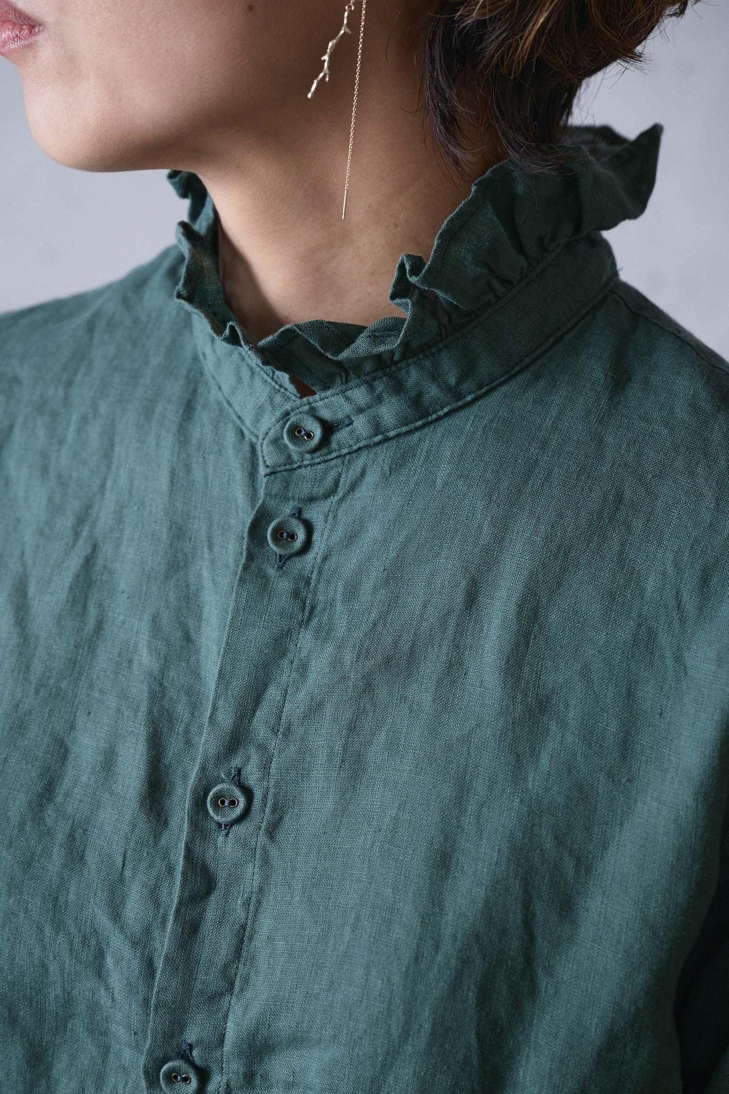 vlas blomme Soft linen フリル衿ブラウス - poooL (online shop)