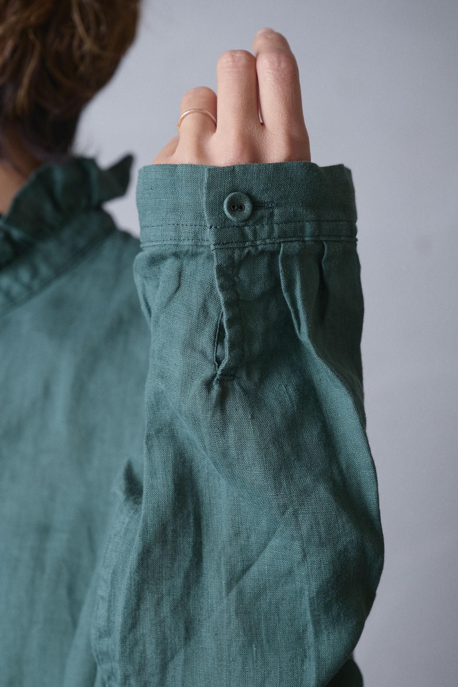 vlas blomme Soft linen フリル衿ブラウス - poooL (online shop)