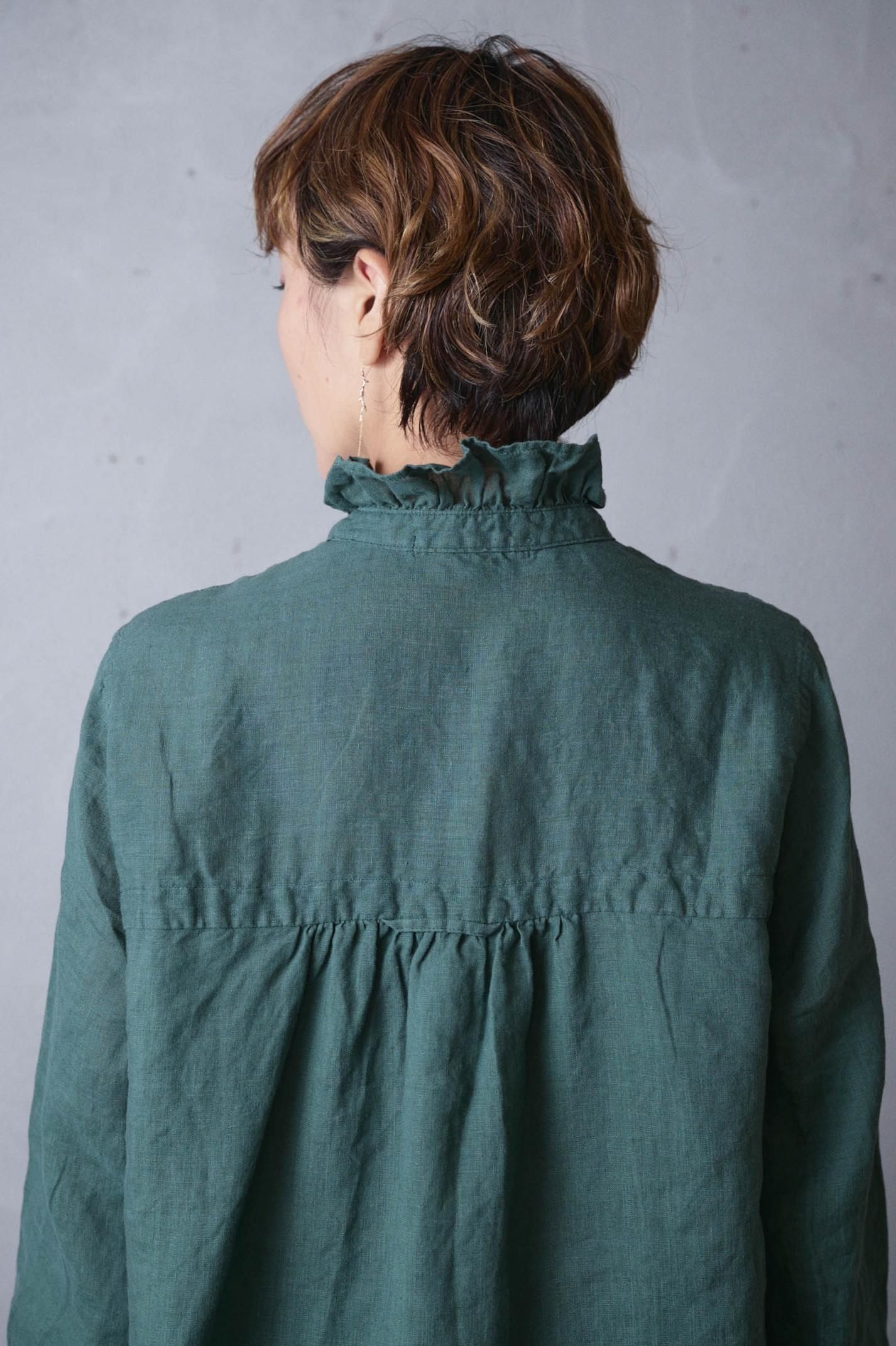 vlas blomme Soft linen フリル衿ブラウス - poooL (online shop)