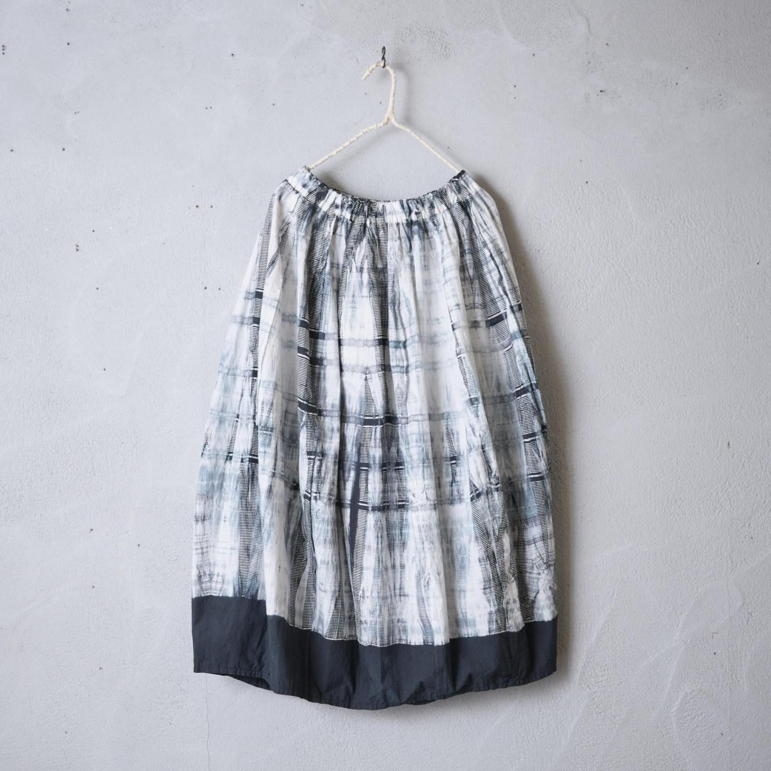 FACTORY 綿 近江晒 板染め パイピング Skirt- poooL (online shop)
