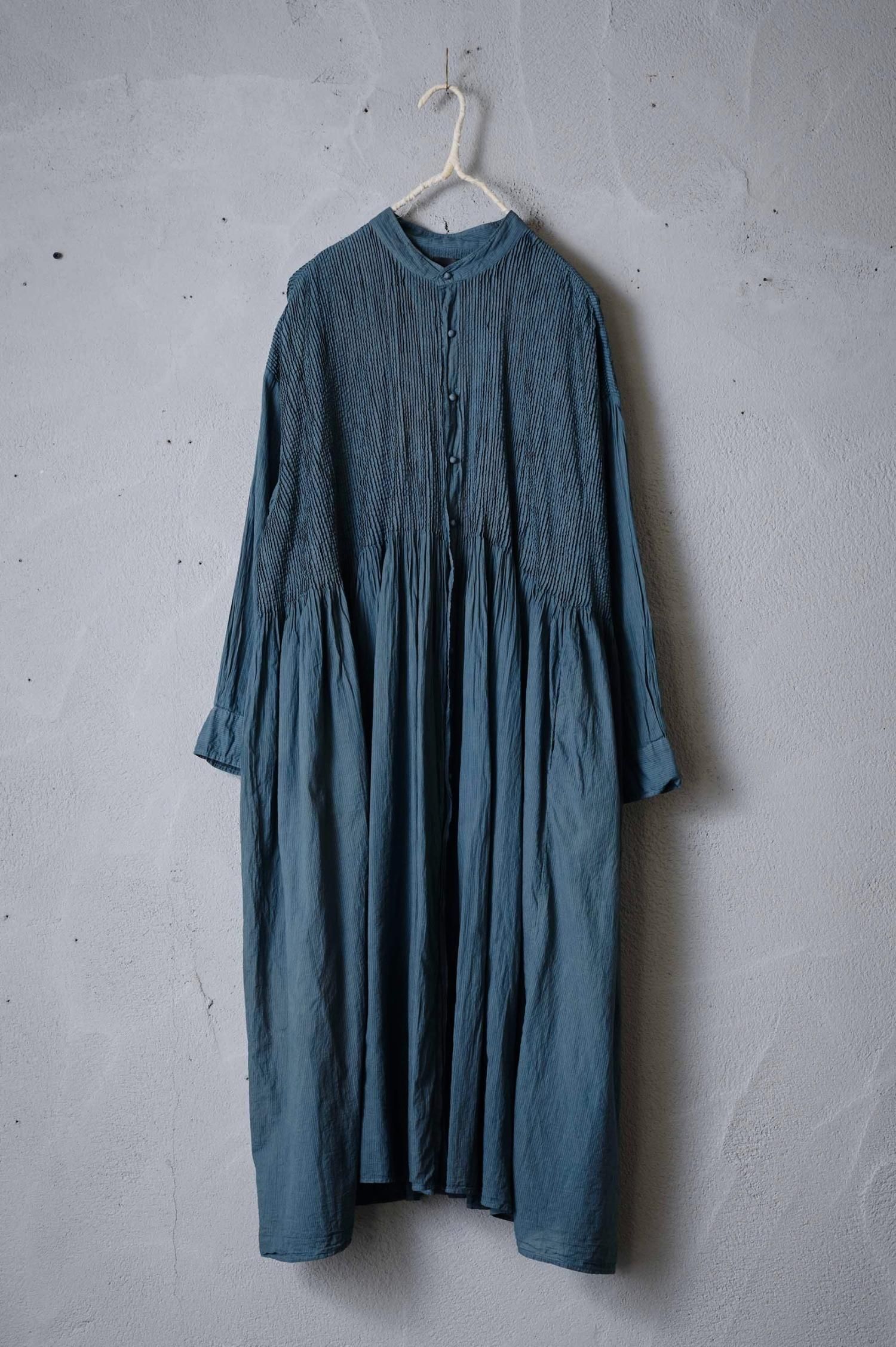 maison de soil 80'S Organic voile stripe Band shirt dress