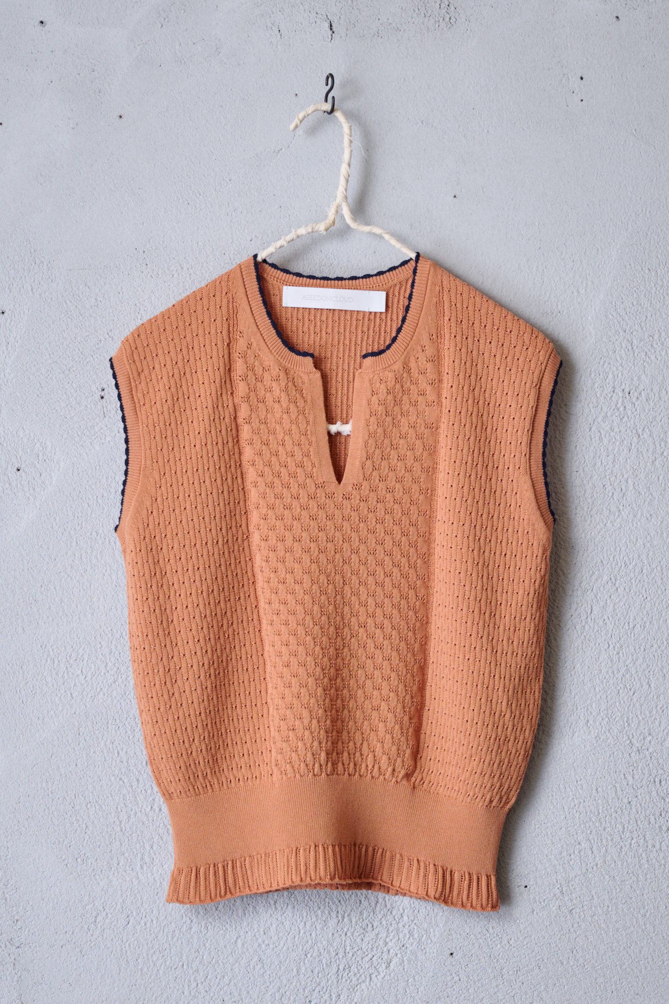 ASEEDONCLOUD Jiyusou lace knit vest High twised dry yarn（3color