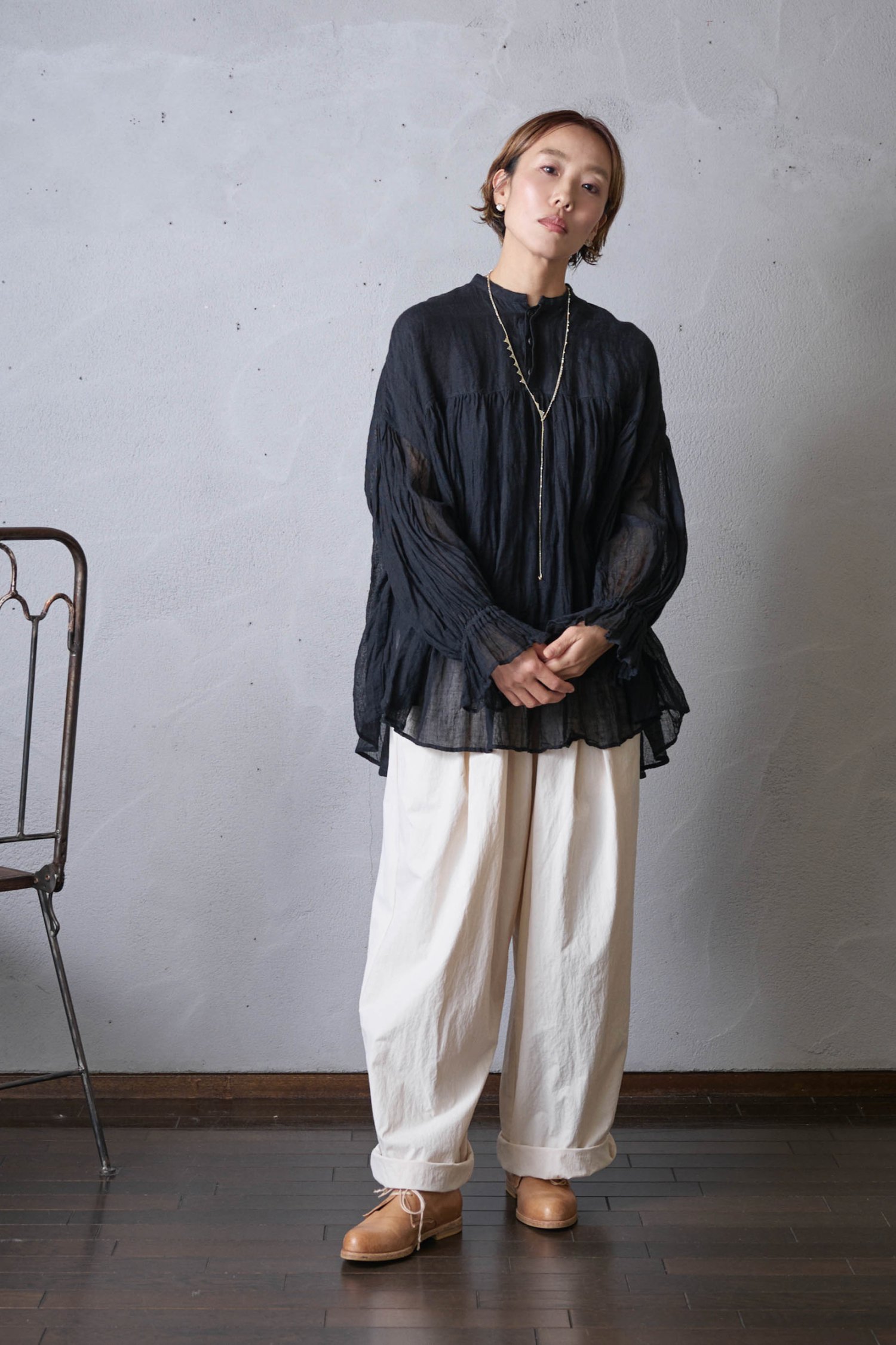 suzuki takayuki puff-sleeve pullover（2color S231-05） - poooL 