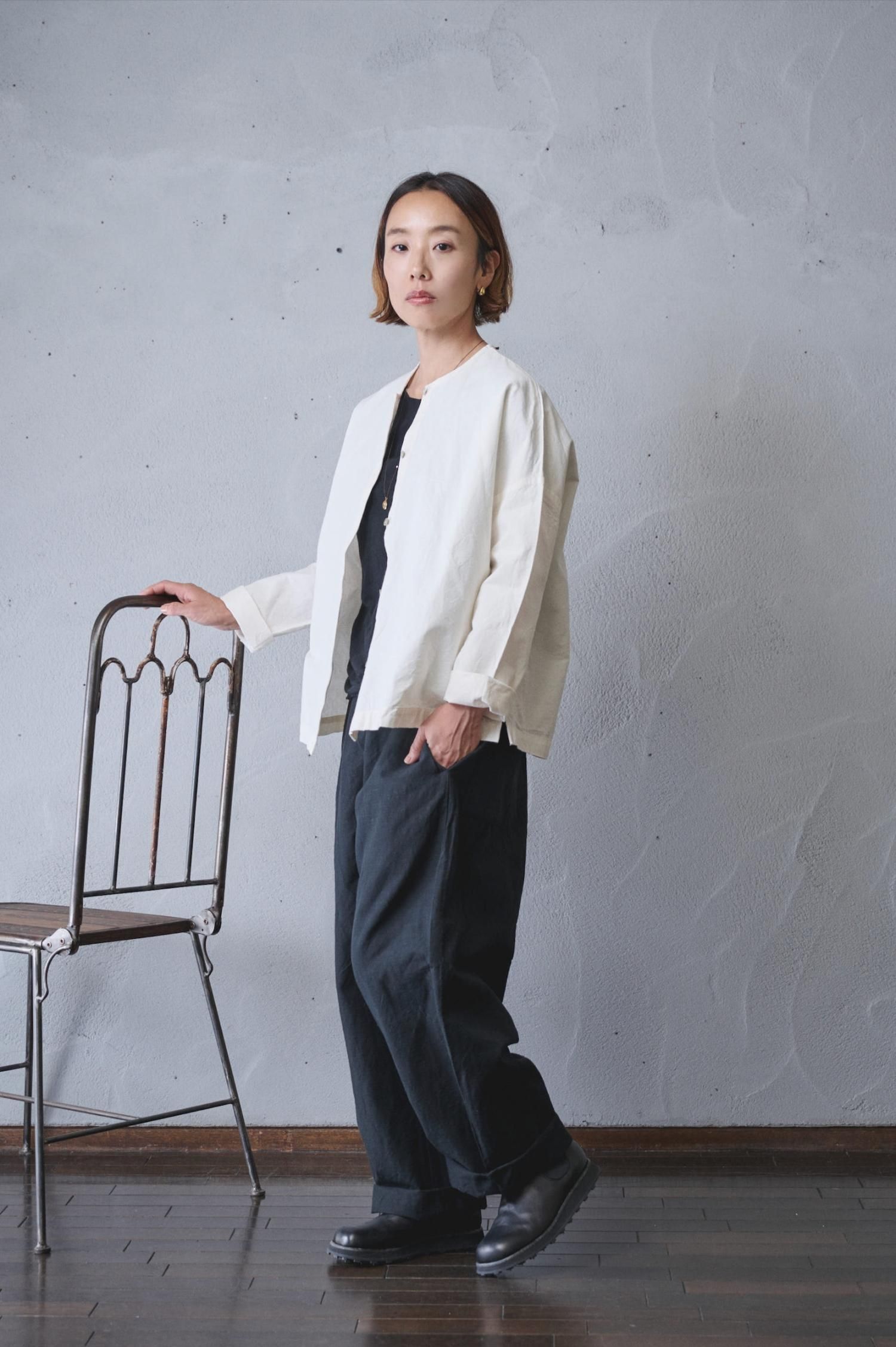 YAMMAMAN 会津木綿 バルーンパンツ（黒）- poooL (online shop)