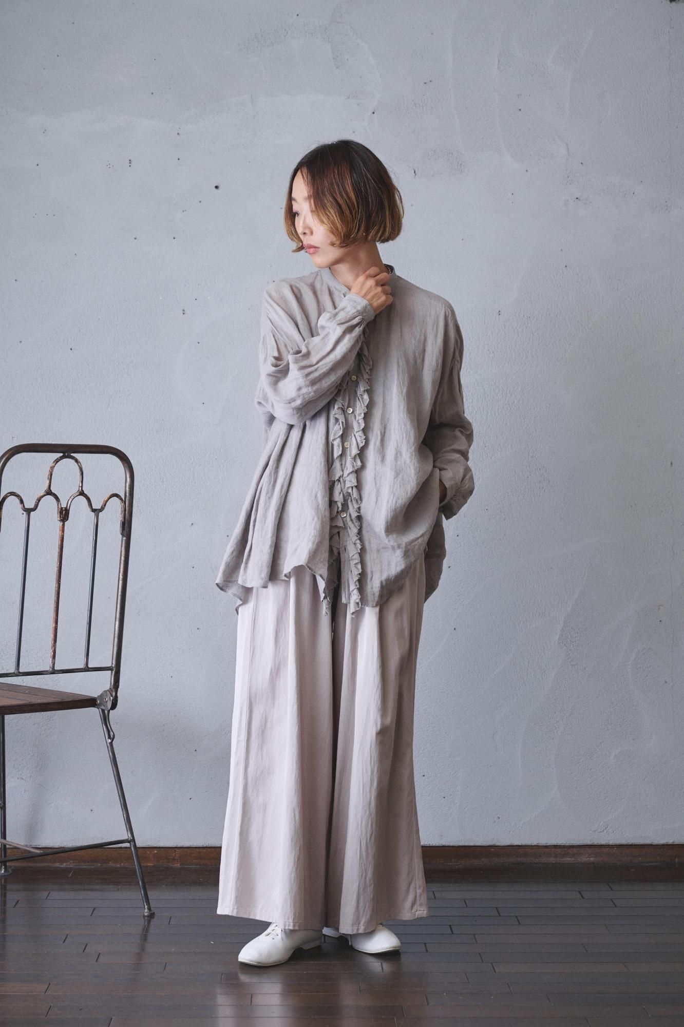 suzuki takayuki frilled blouse（2color） S241-04 - poooL