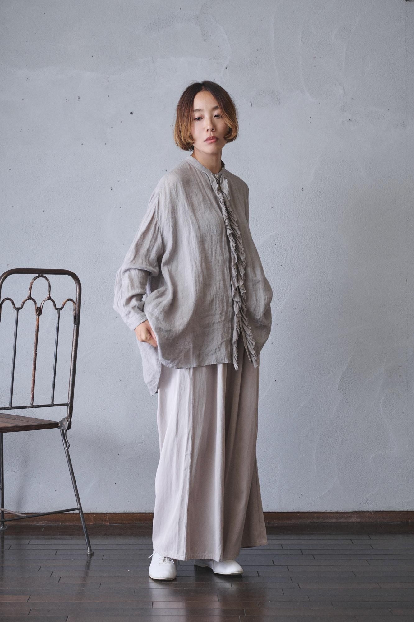 suzuki takayuki frilled blouse（2color） S241-04 - poooL