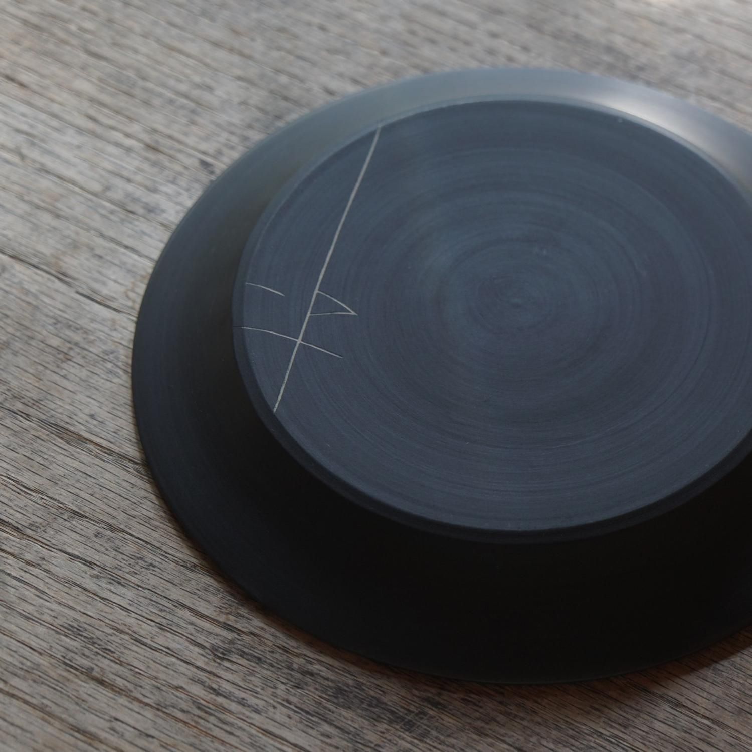 村上祐仁　黒マット鉢27センチ 村上祐仁 黒マット鉢27センチ