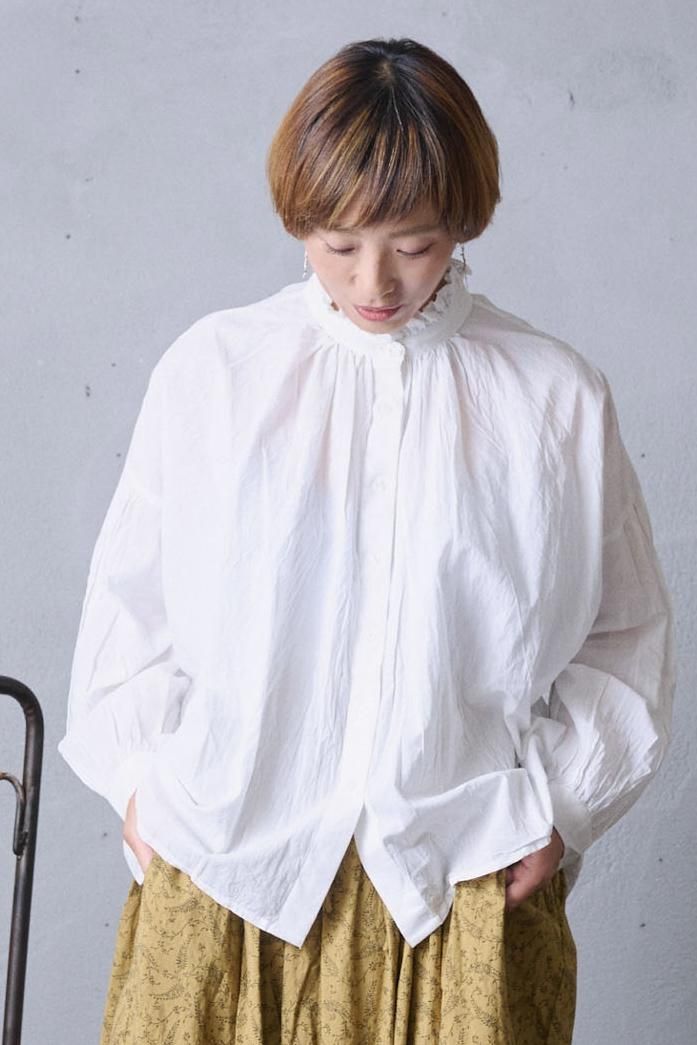 SOIL 60'S cambric Frill collar shirt（3color）