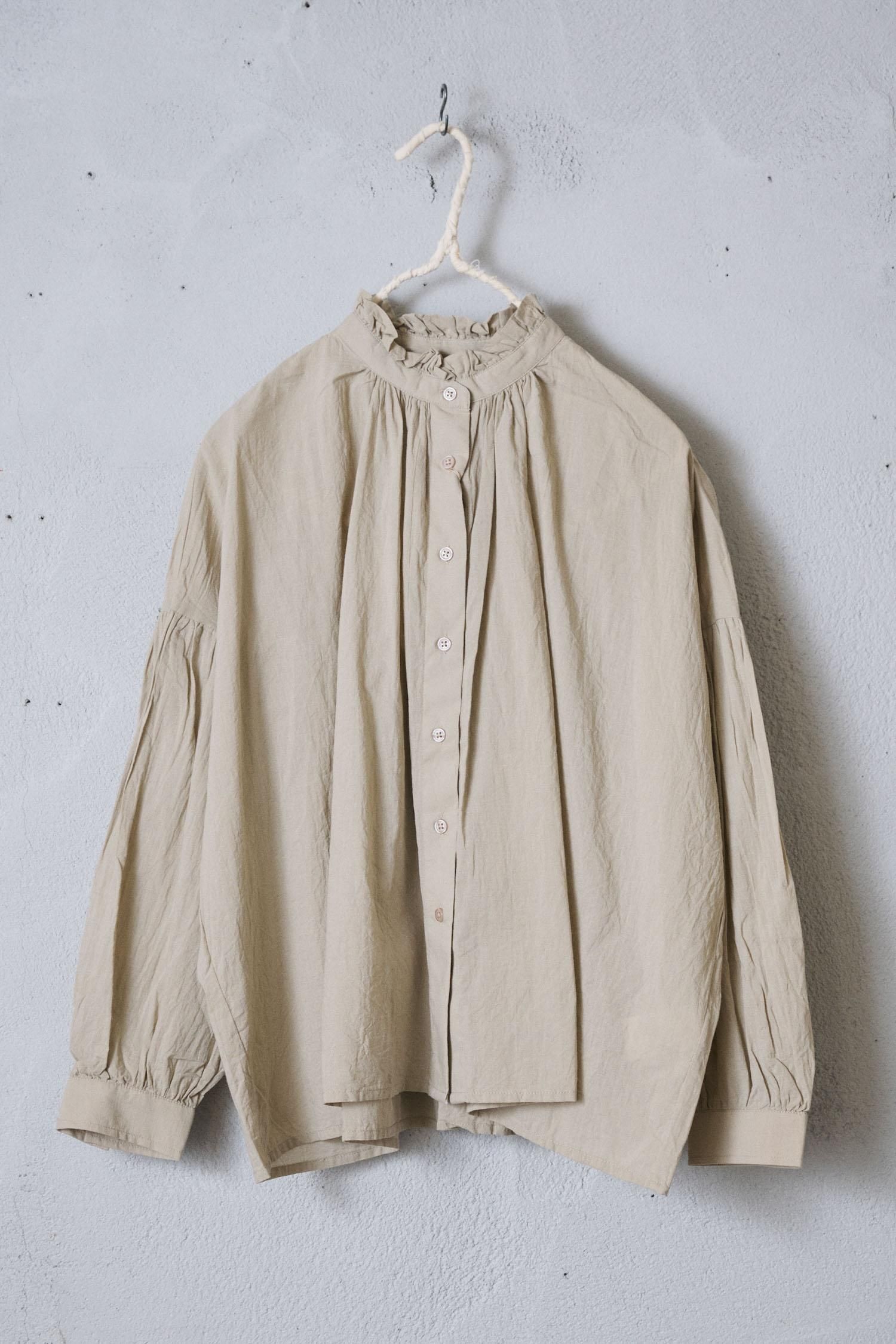 SOIL 60'S cambric Frill collar shirt（3color）