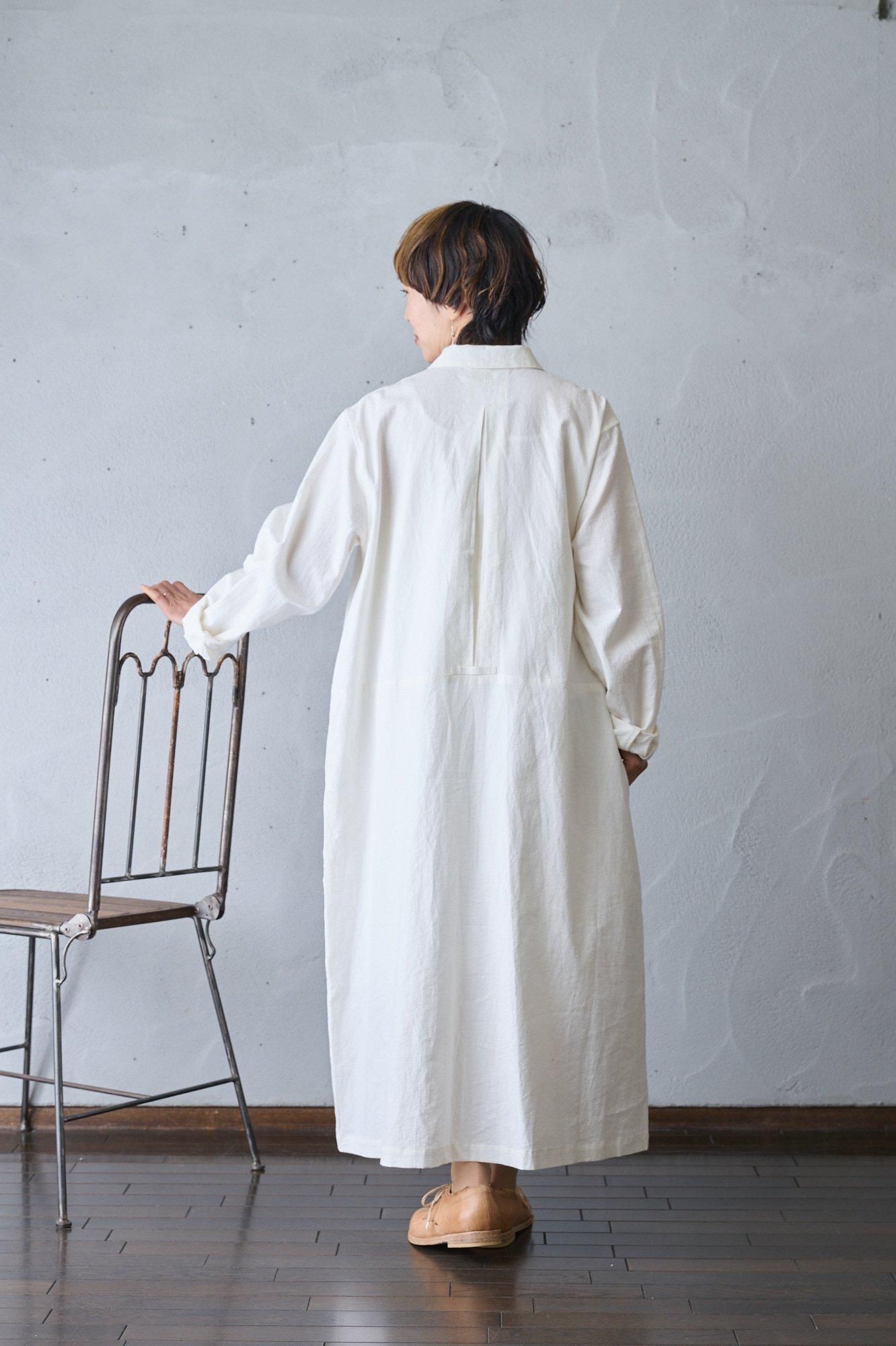 [Vlas Blomme]Cotton Linen Canvasワンピース vlas blomme Medium linen cotton ビブワンピース（2color