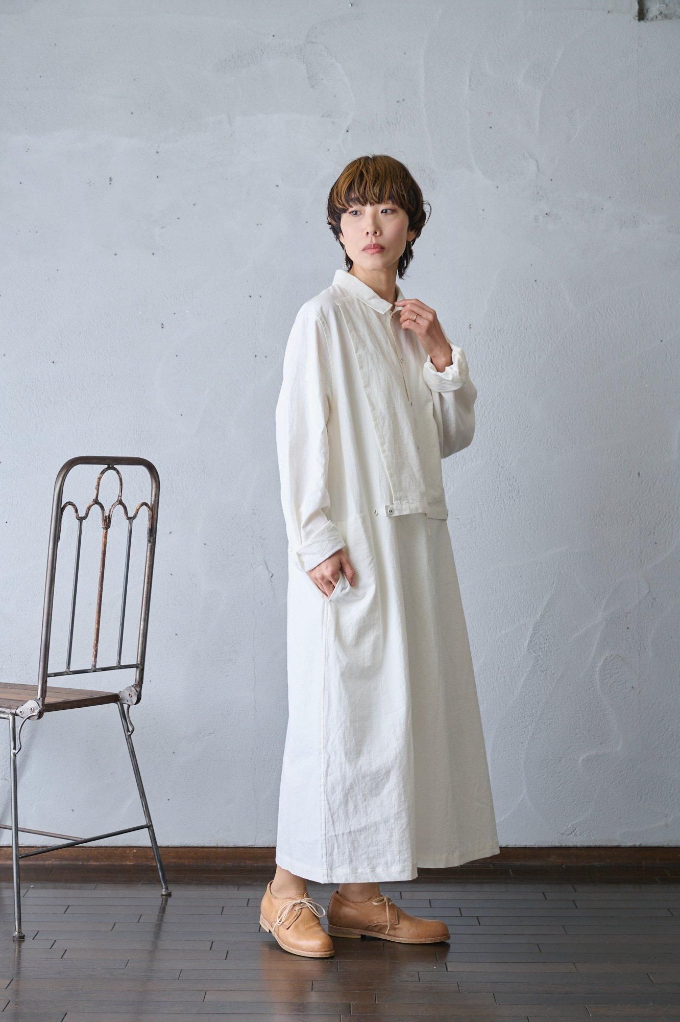 ブラスブラム　ワンピース vlas blomme Medium linen cotton ビブワンピース（2color）- poooL