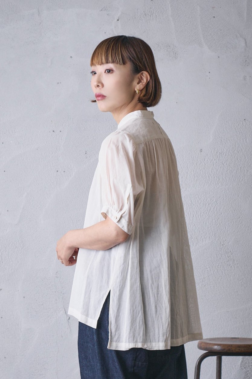 suzuki takayuki organdy shirt（S221-15） - poooL (online shop)