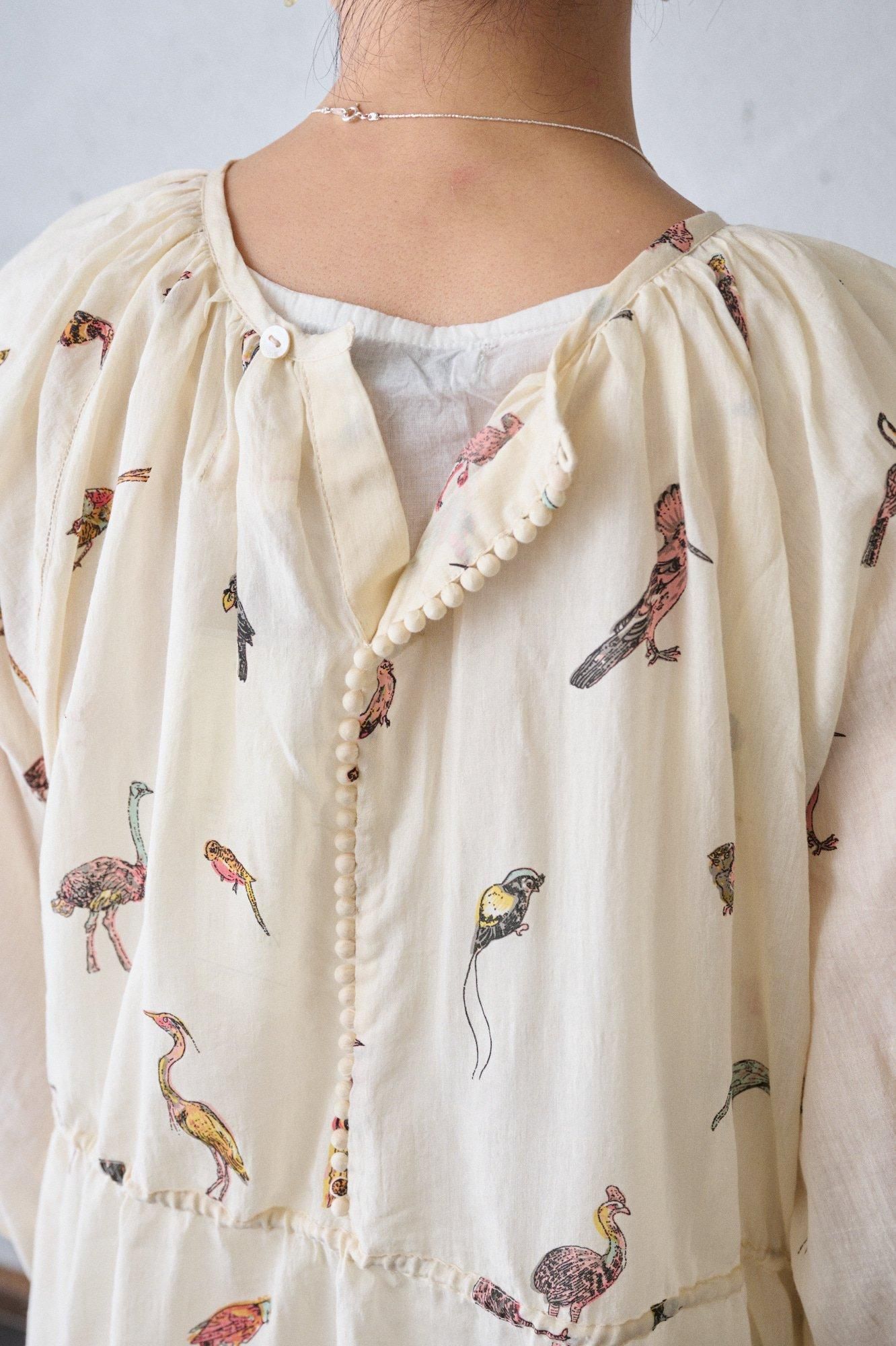 BUNON Birds back button dress - poooL (online shop)