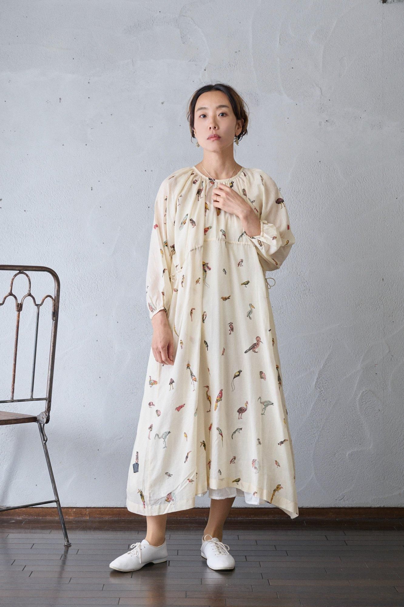 BUNON Birds back button dress - poooL (online shop)