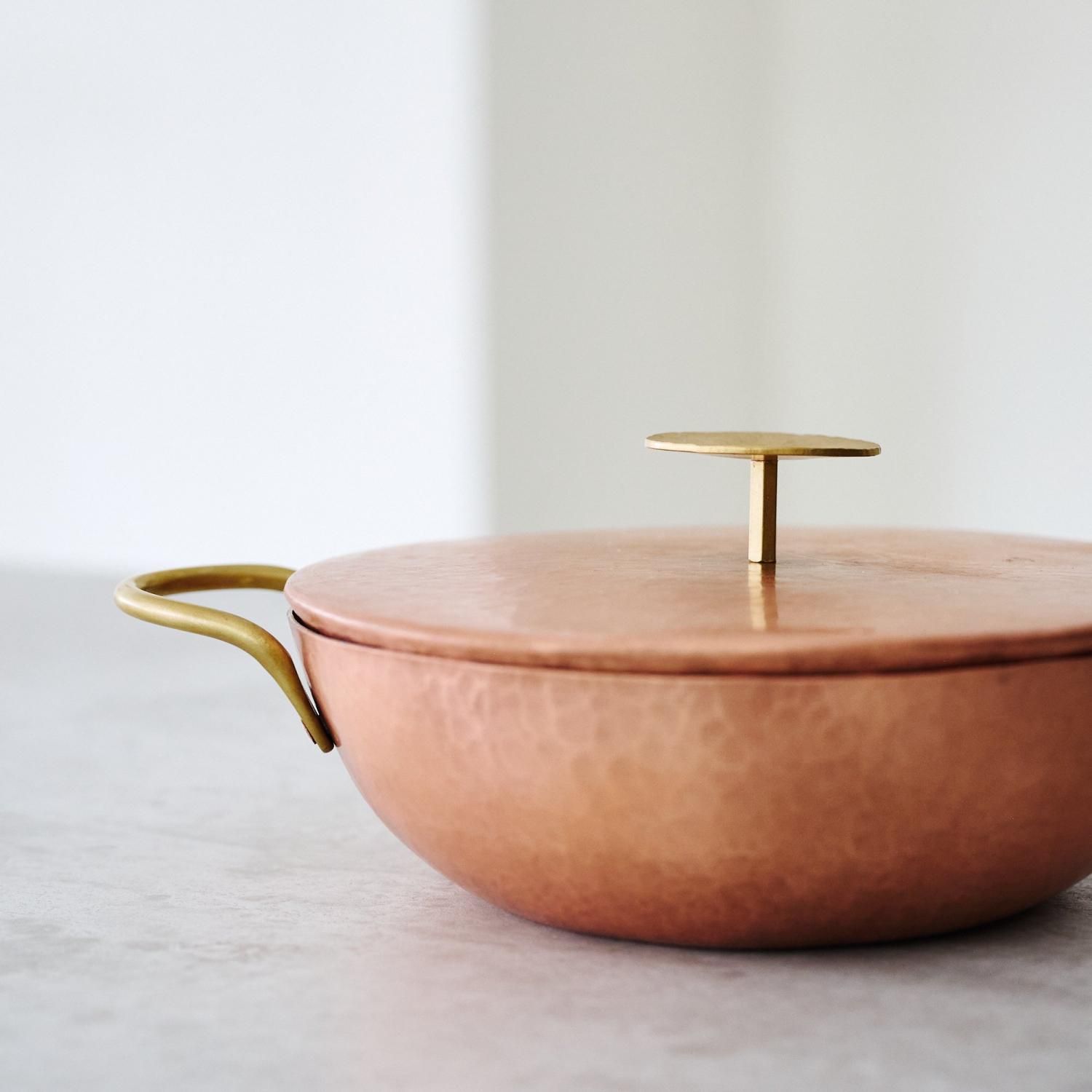 池田晴美 銅の蓋付き両手鍋 素地 - poooL (online shop)