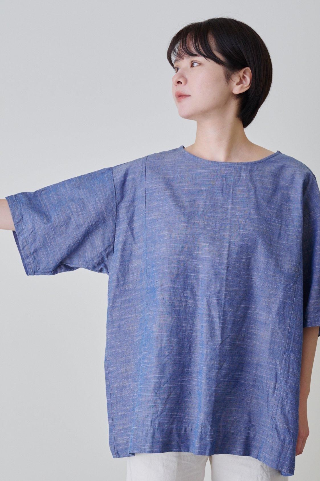 【極美品】YAMMAMAN ヤンマ産業　会津木綿Tシャツ YAMMAMAN 会津木綿 Tシャツ（銀青） - poooL (online shop)