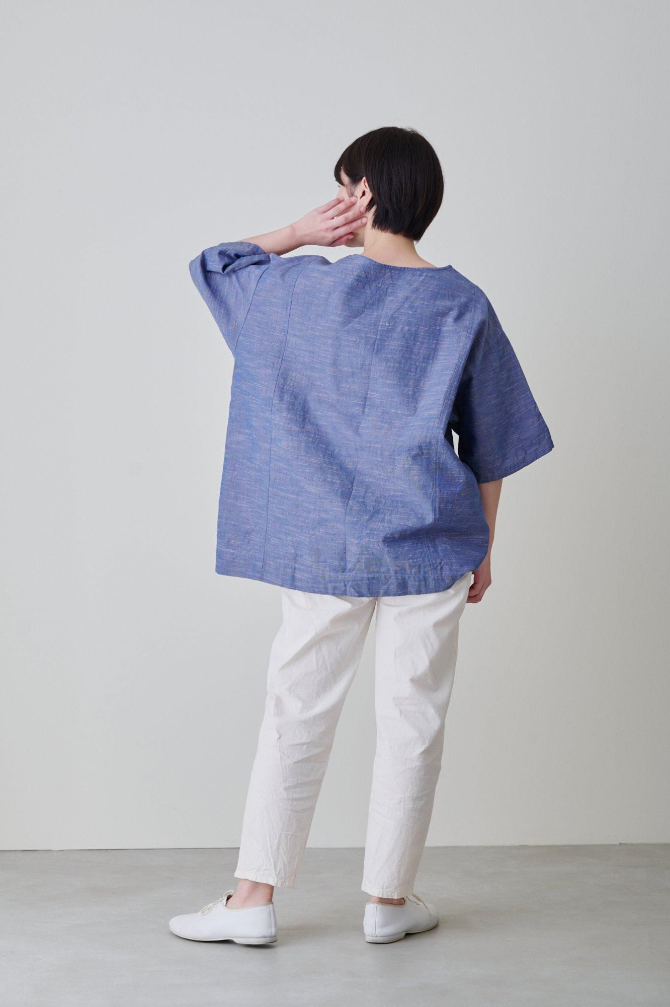 YAMMAMAN 会津木綿 Tシャツ（銀青） - poooL (online shop)
