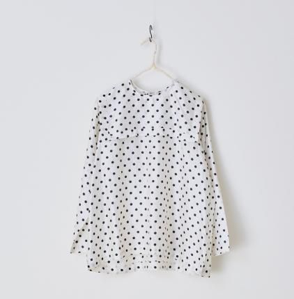 BUNON Khadi silk polka dots print Back button dress - poooL