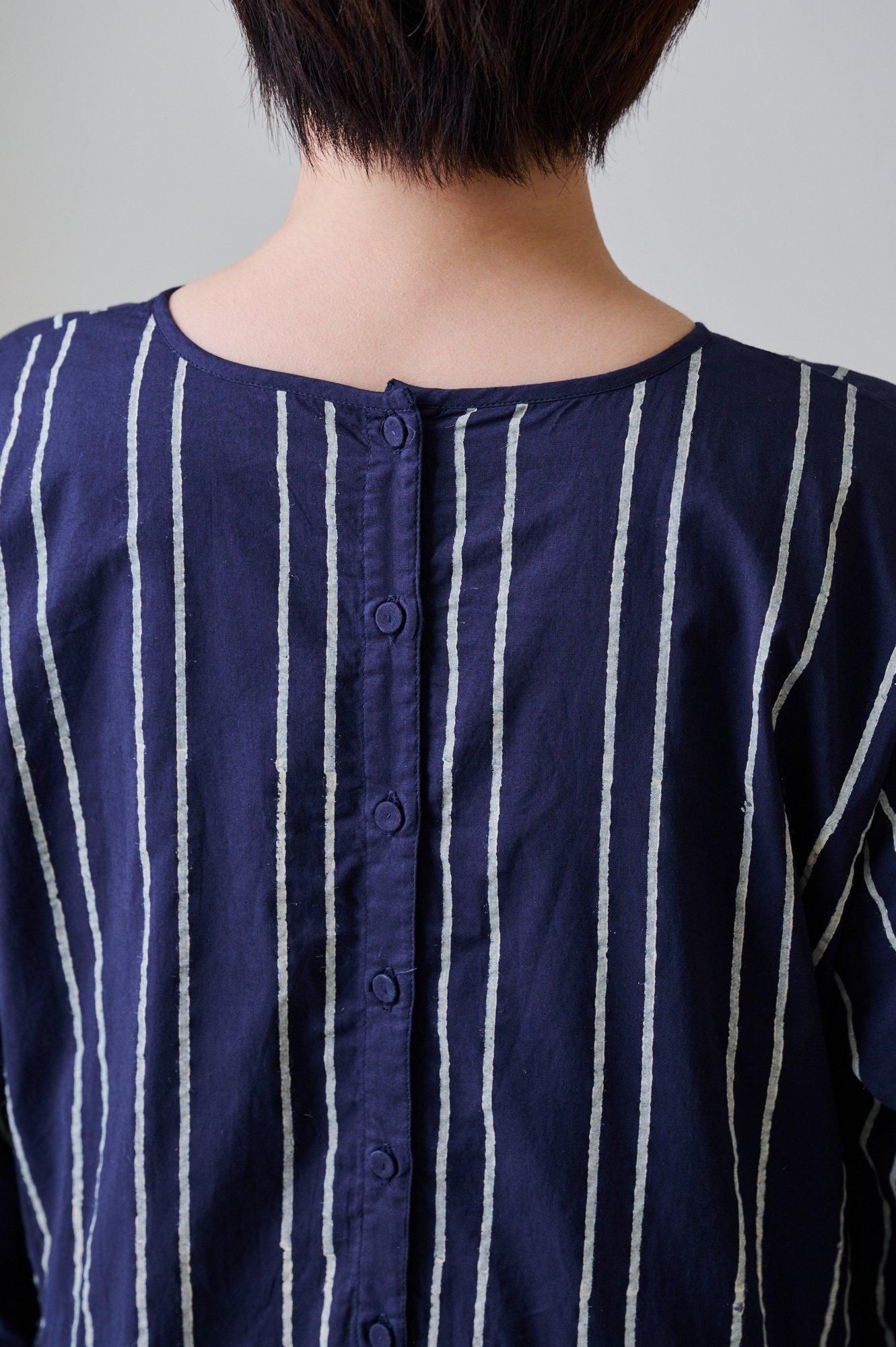 maison de soil 60s Cotton stripe block print rajasuhan tuck