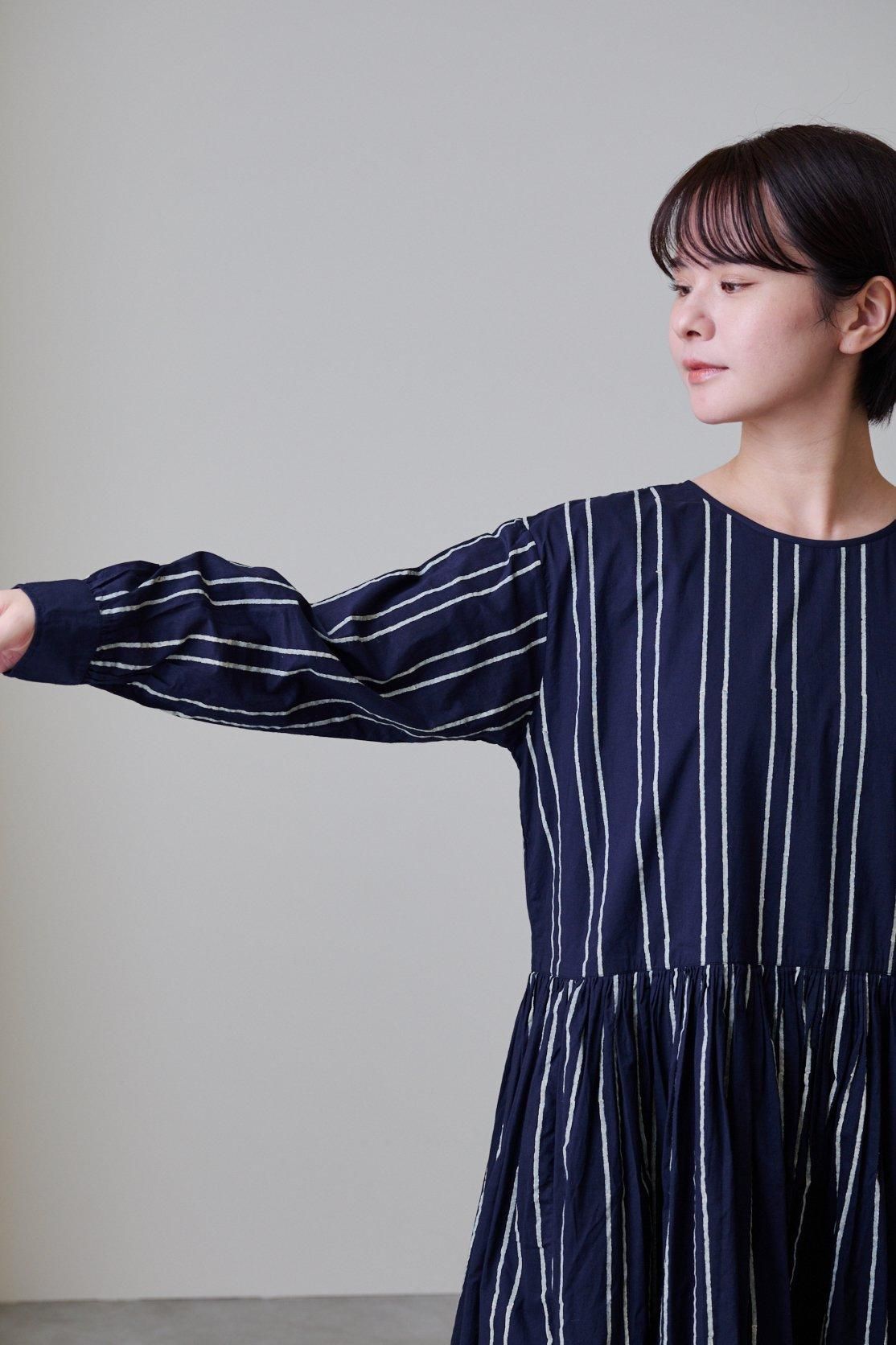 maison de soil 60s Cotton stripe block print rajasuhan tuck